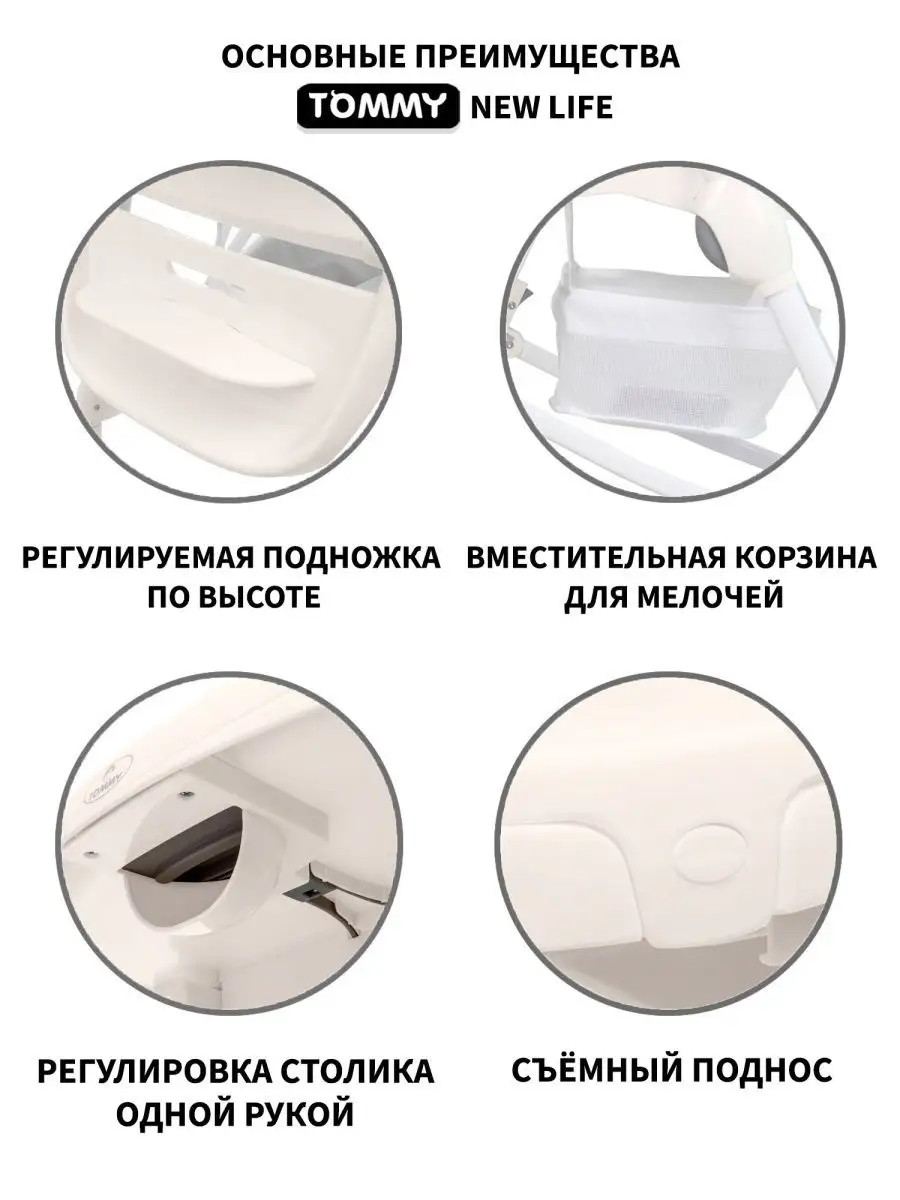 Стульчик для кормления TOMMY New Life голубой - фото 4