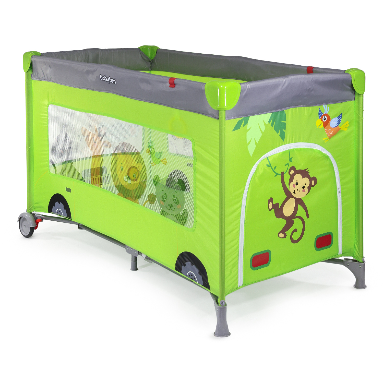 Кровать-манеж Babyton Green bus G120 - фото 1