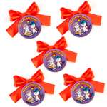 Набор значков Символик 56 с бантом Первоклассник. Единорожки