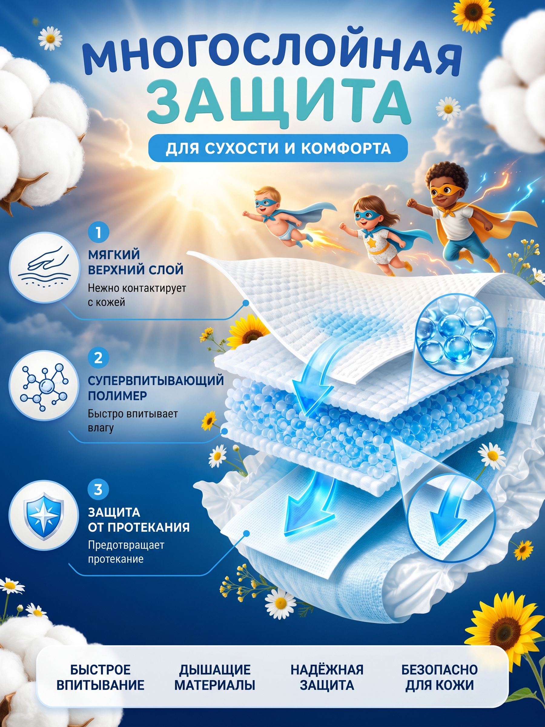 Подгузники Monno 1 (2-5 кг) 48 шт. - фото 4