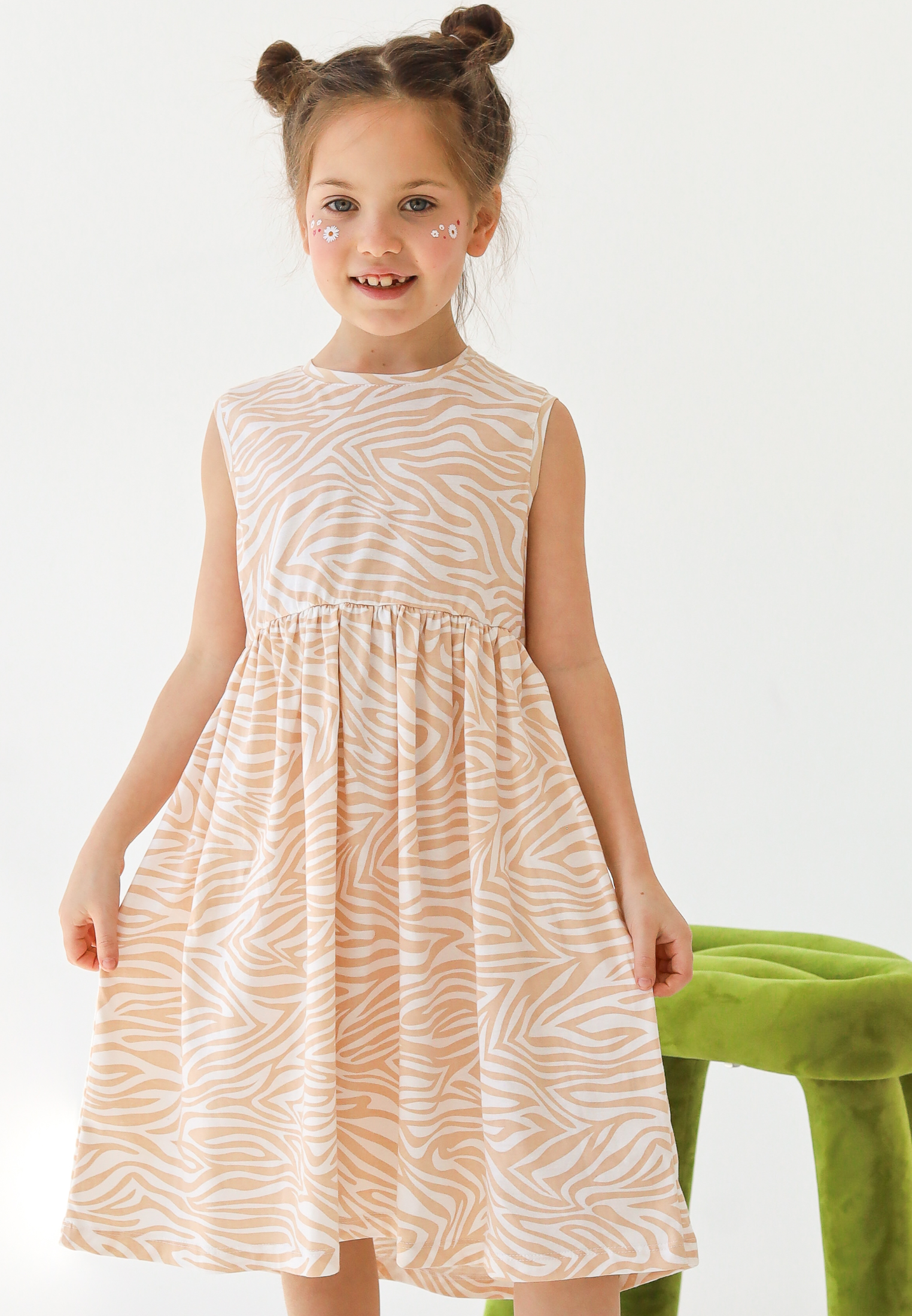 Платье MINIDINO Т-ПЛ-002Сарафан летний принт Зебра пряность - фото 2