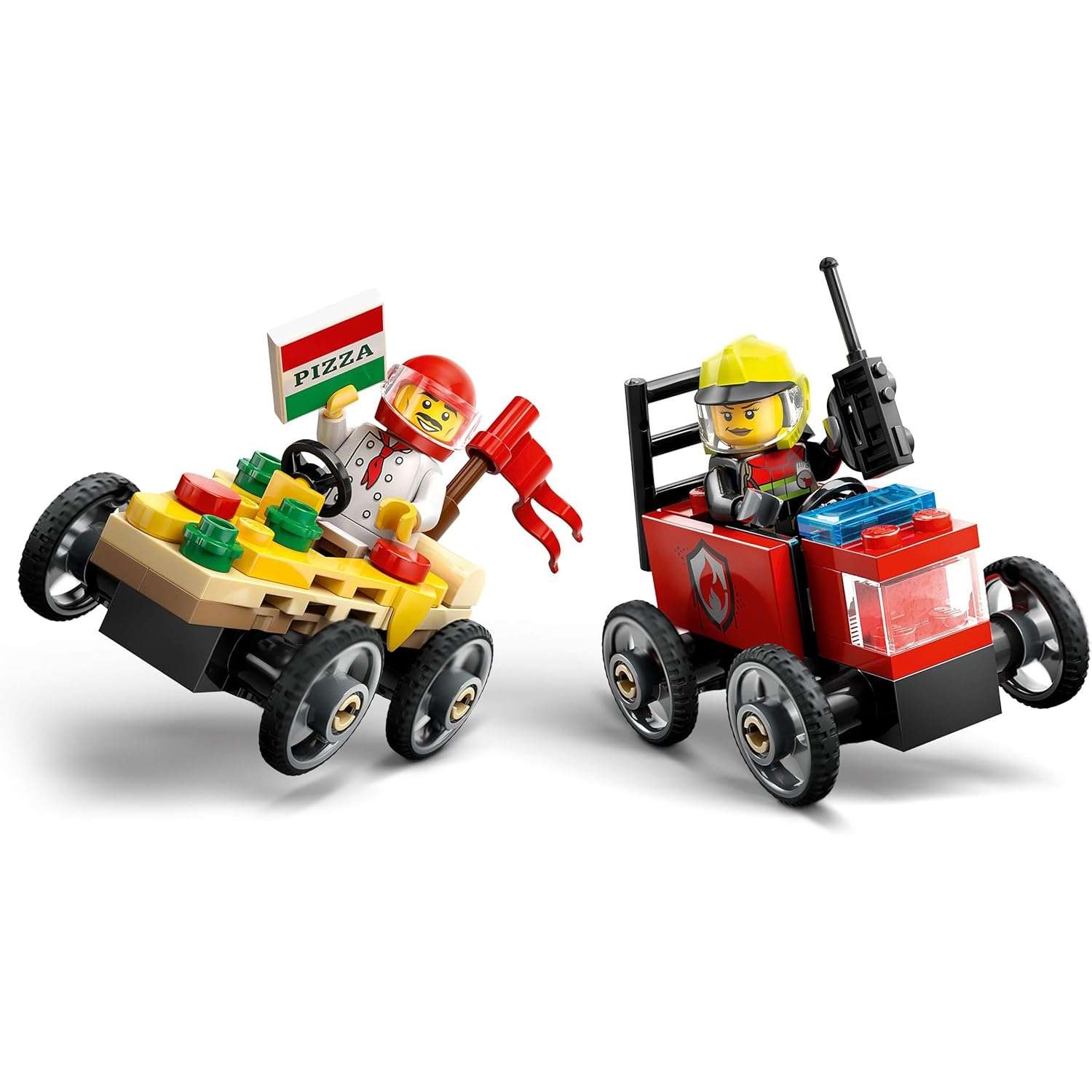 Конструктор LEGO City Пицца против Пожарной машины блочный - фото 2