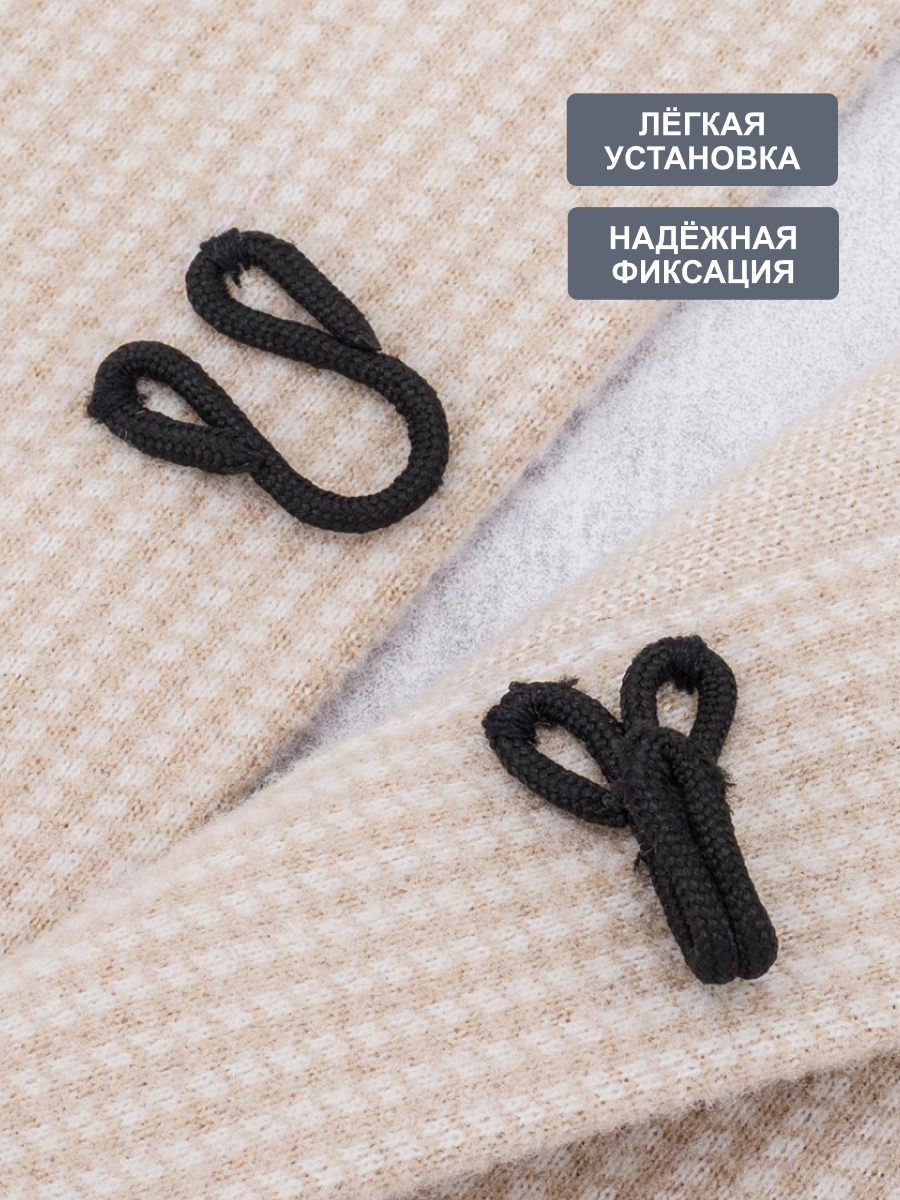 Крючки и петли Hobby Pro пришивные застежки для меховой одежды металл 3 шт 2.2 см черный - фото 2