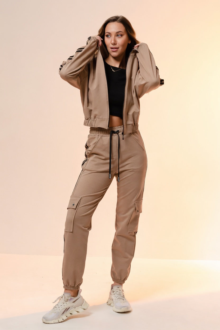 Костюм Натали Суслова 7395 бежевый темный - фото 1