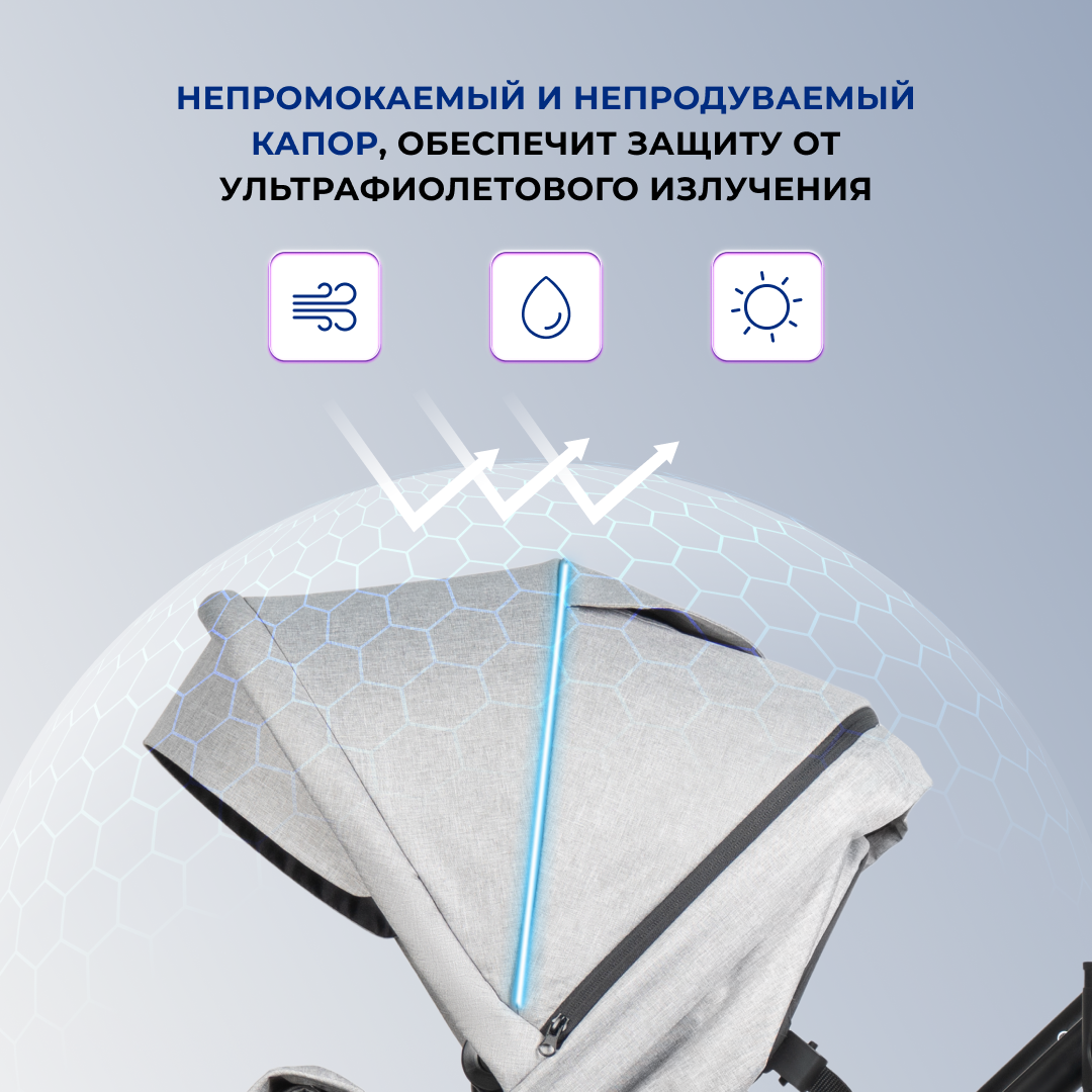 Коляска трансформер для двойни Farfello Silva Duo серый - фото 6