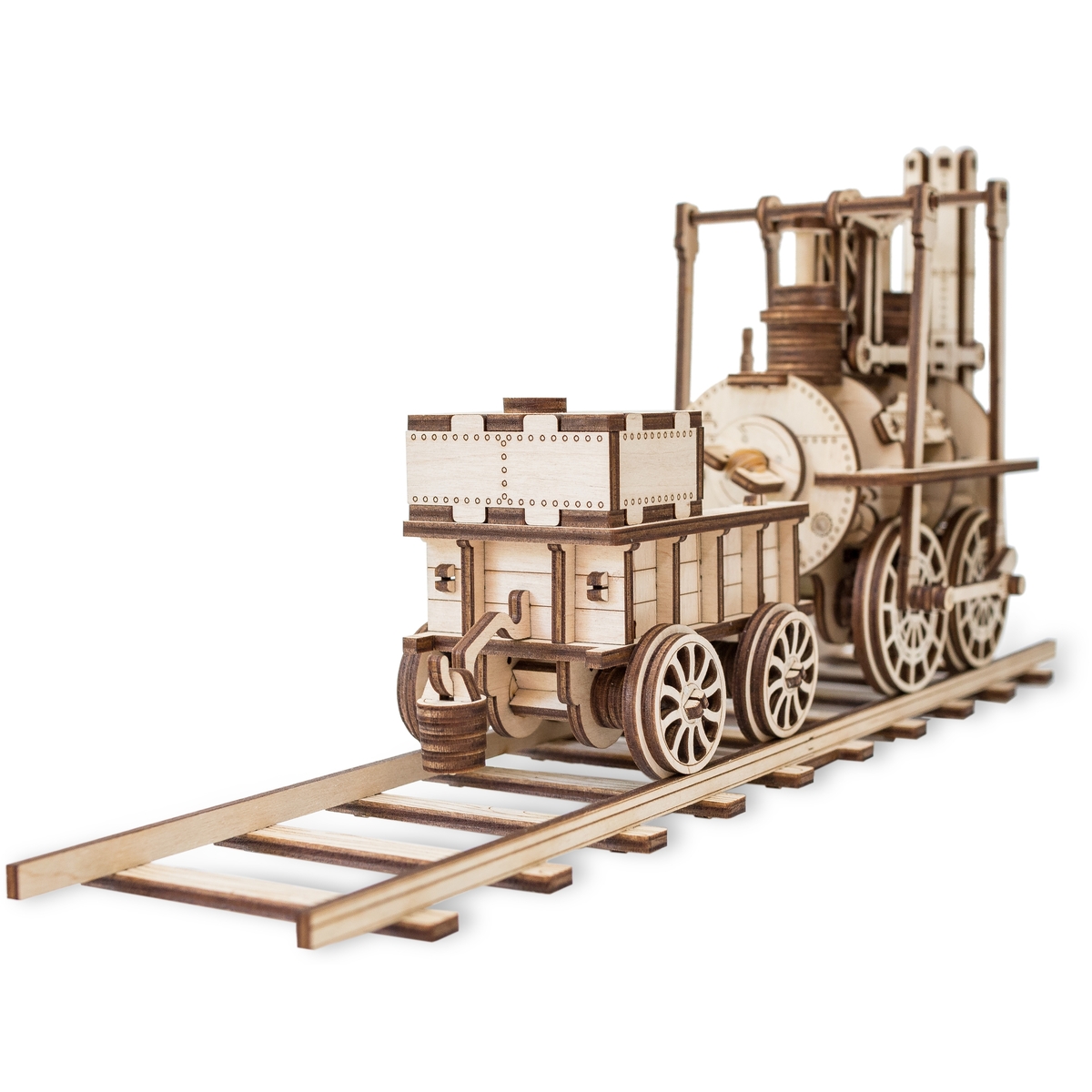 Конструктор Eco Wood Art Локомотив Поезд деревянный - фото 2