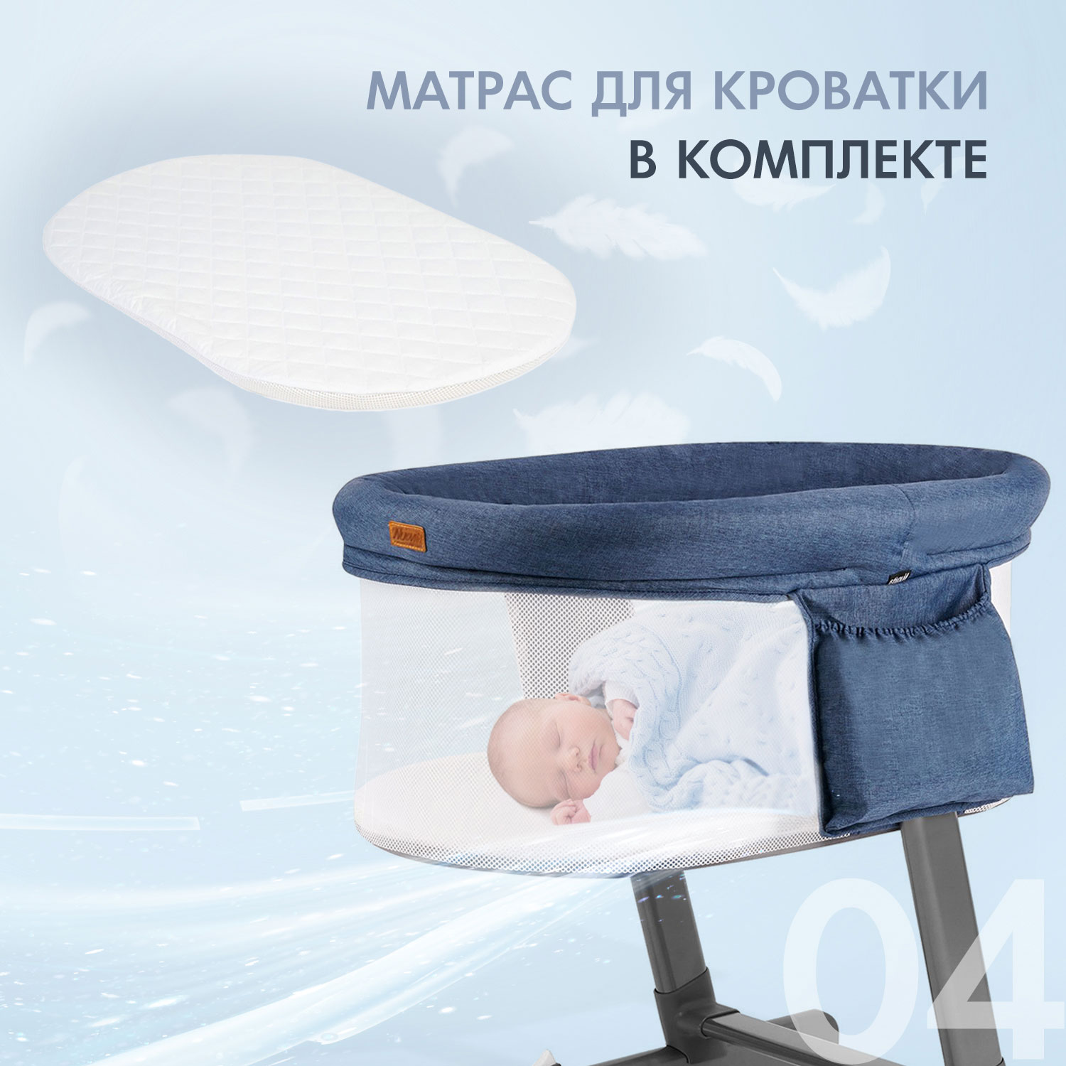 Колыбель Nuovita Accanto Bonta синий - фото 4