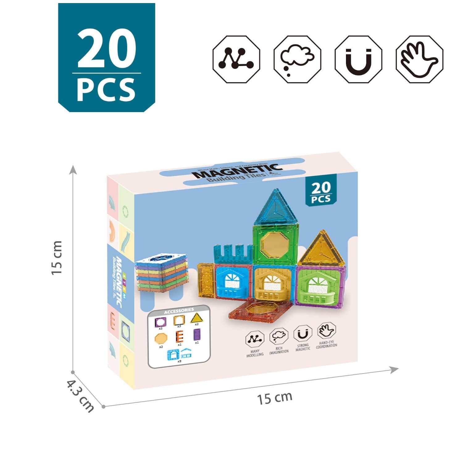 Конструктор . магнитный магнитный 20 дет. - фото 2