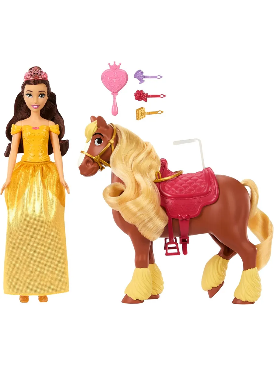Кукла классическая Disney Princess Белль и лошадь Филипп 122617 - фото 4