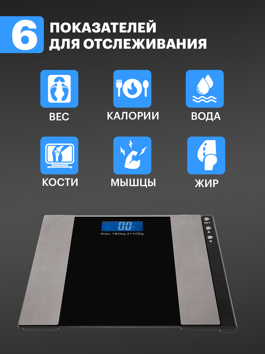 Весы напольные REXANT электронные Smart Life c диагностикой - фото 2