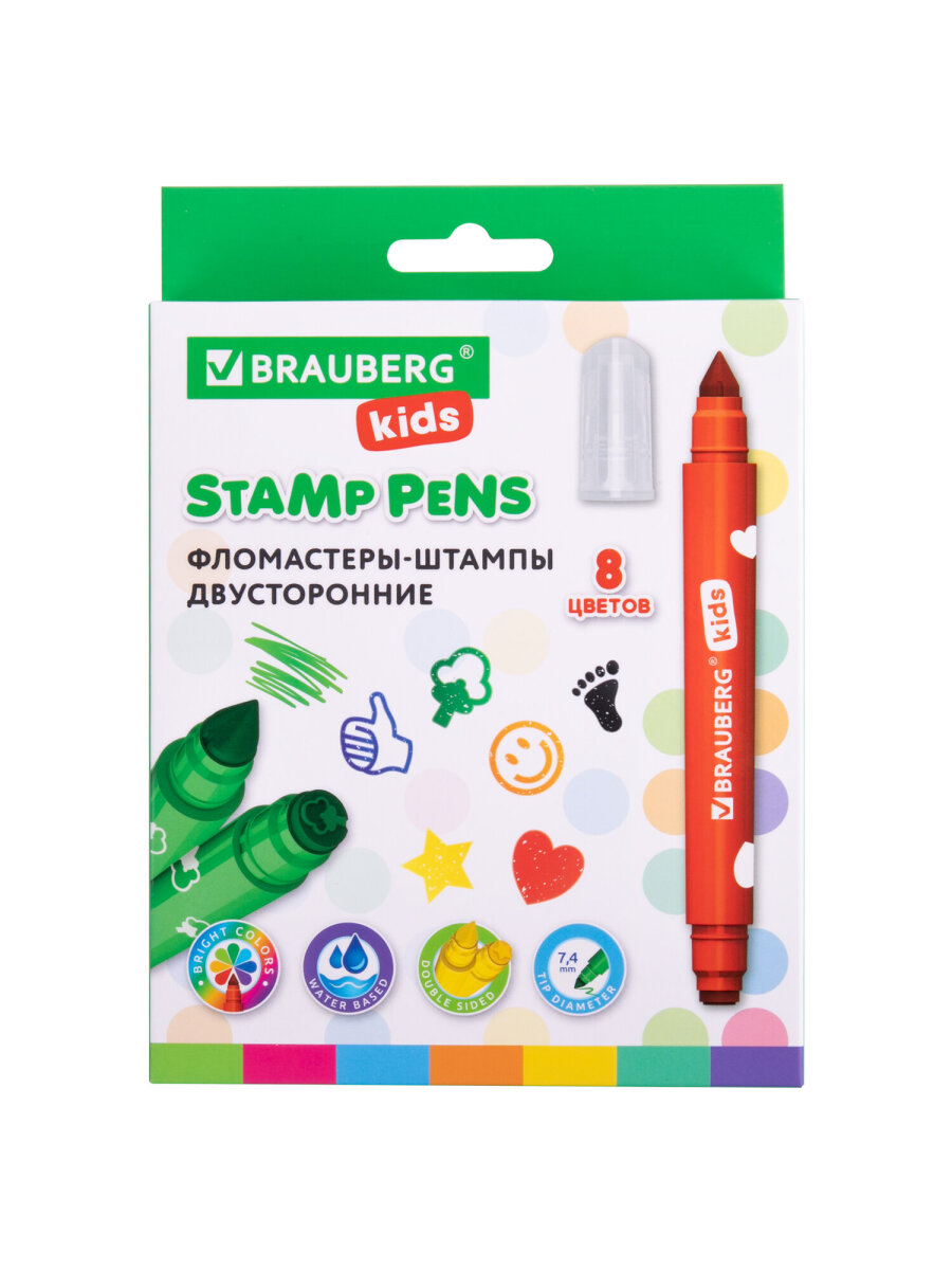 Фломастеры Brauberg двусторонние 8 цв. - фото 8