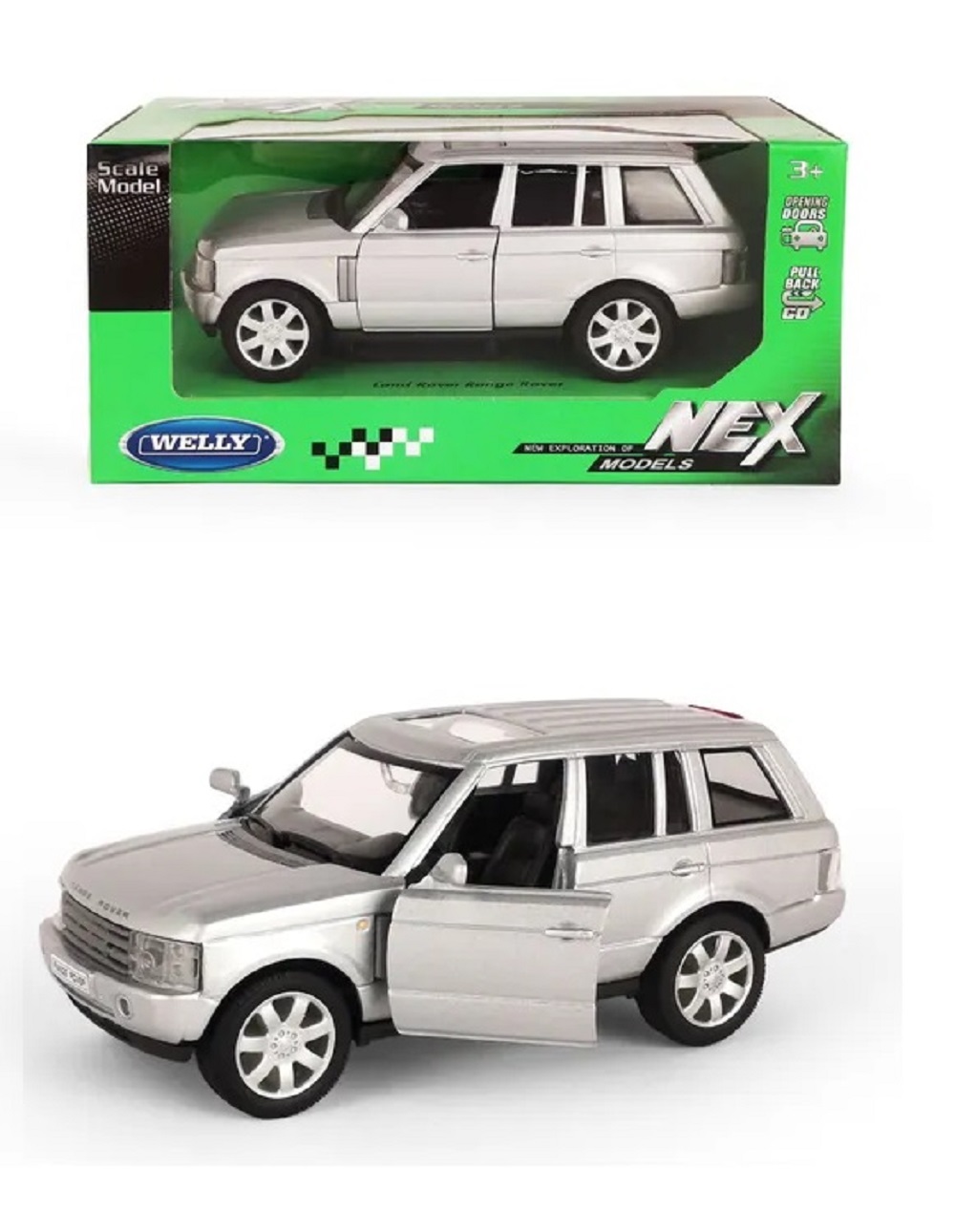 Автомобиль Welly Range Rover серебряный 1:34 39882CW-S - фото 1