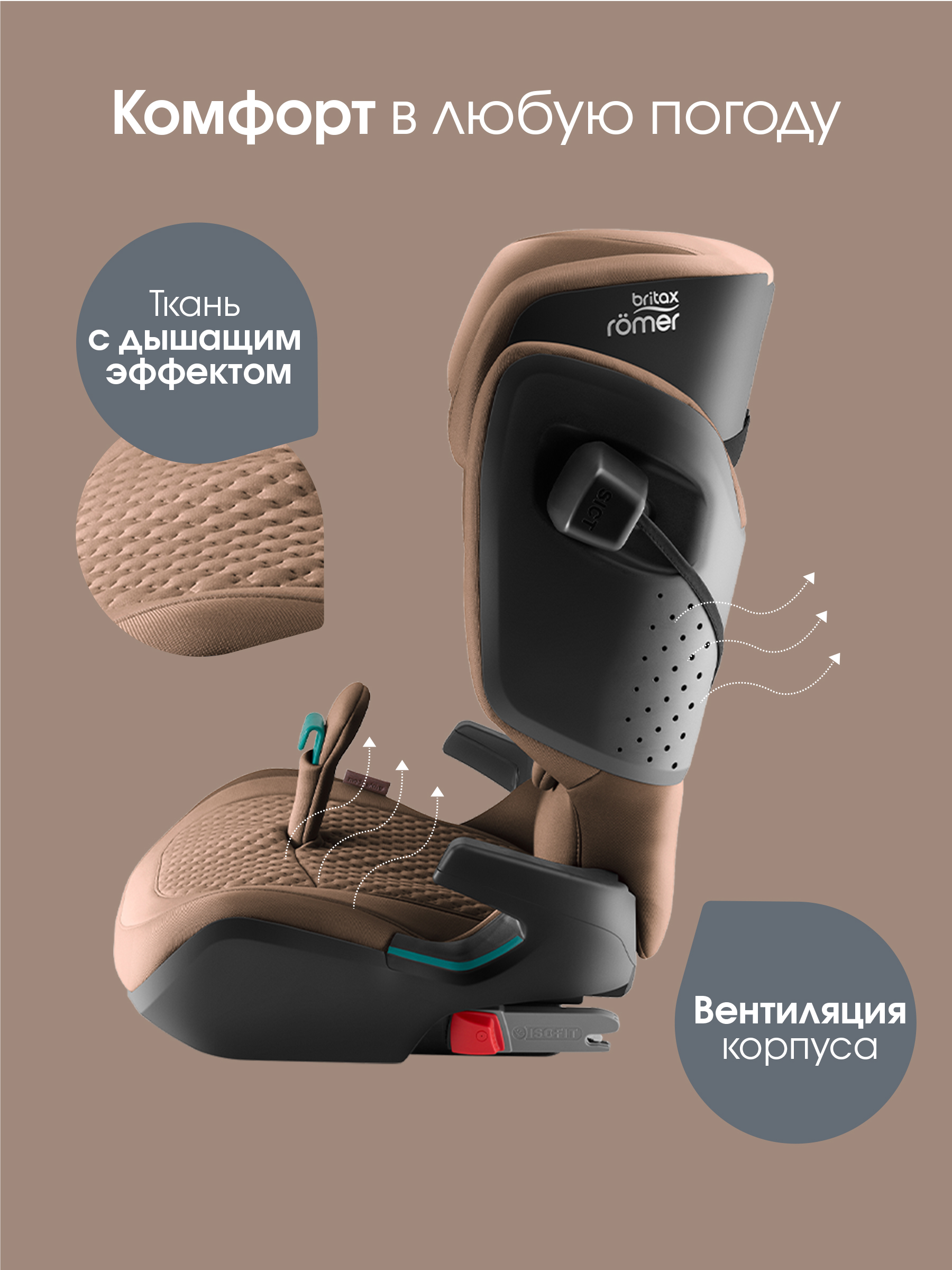 Автокресло Britax Roemer KIDFIX PRO i-SIZE LUX Isofix 2/3 (15-36 кг) коричневый - фото 13