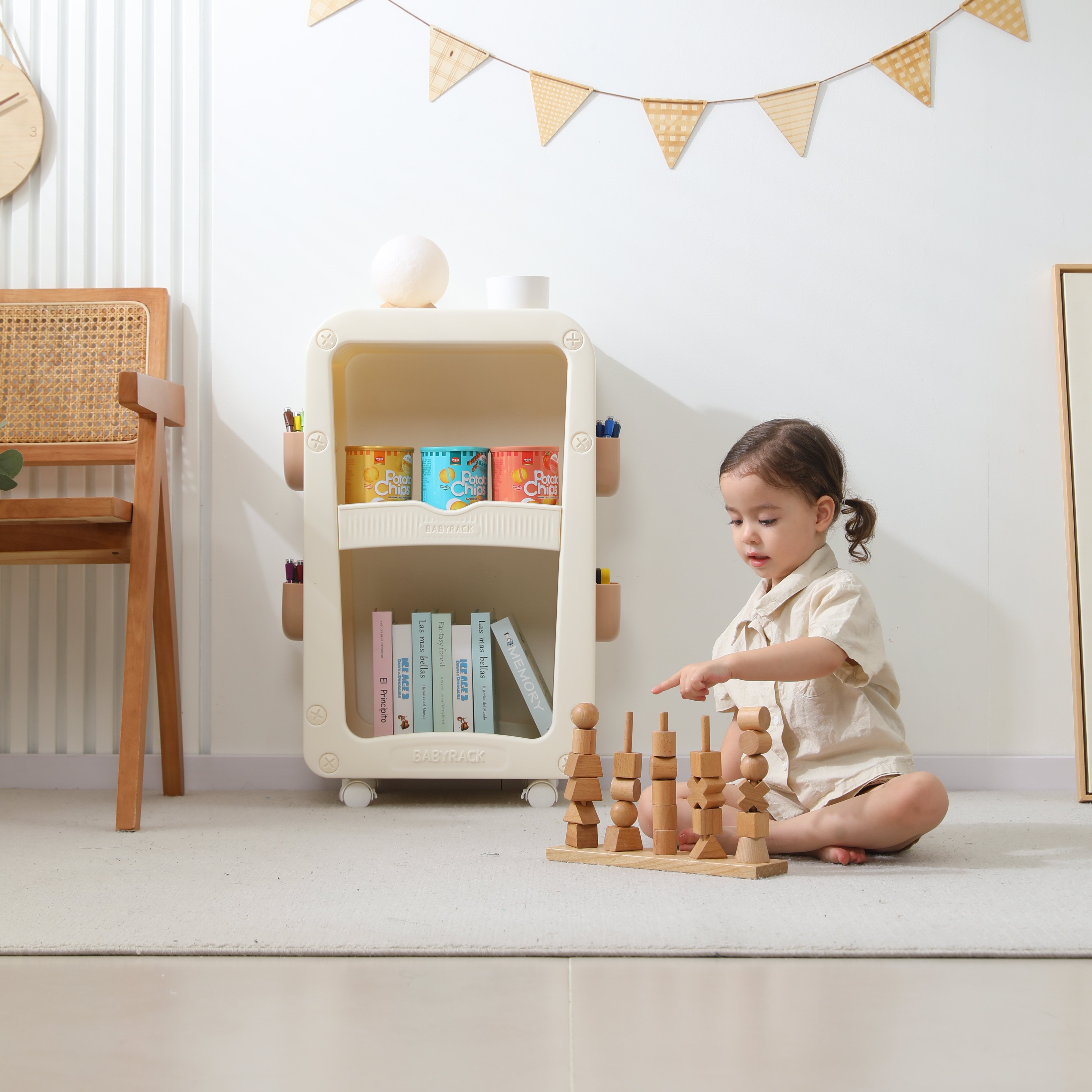Тумба-стеллаж UNIX Kids Babyrack 3 levels Camel - фото 9