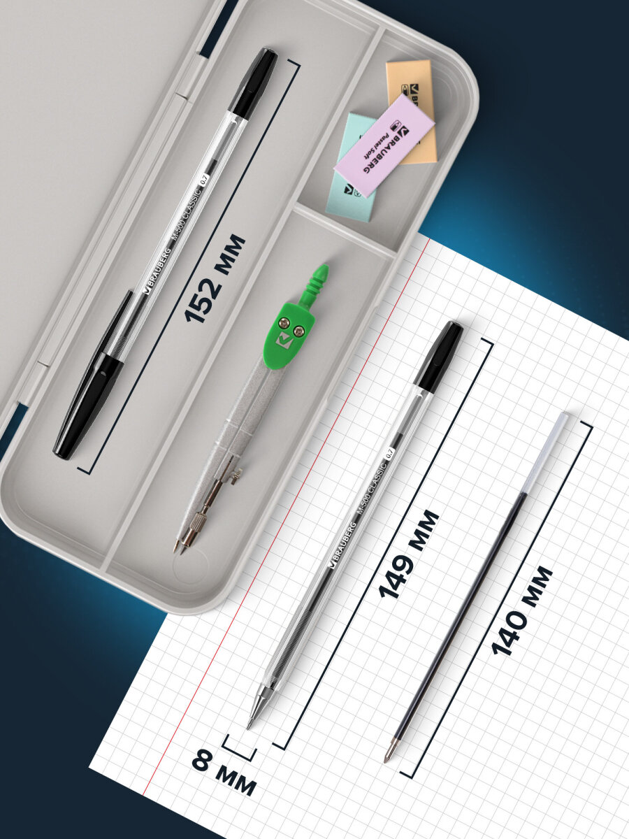 Ручка шариковая Brauberg 50 шт. - фото 3