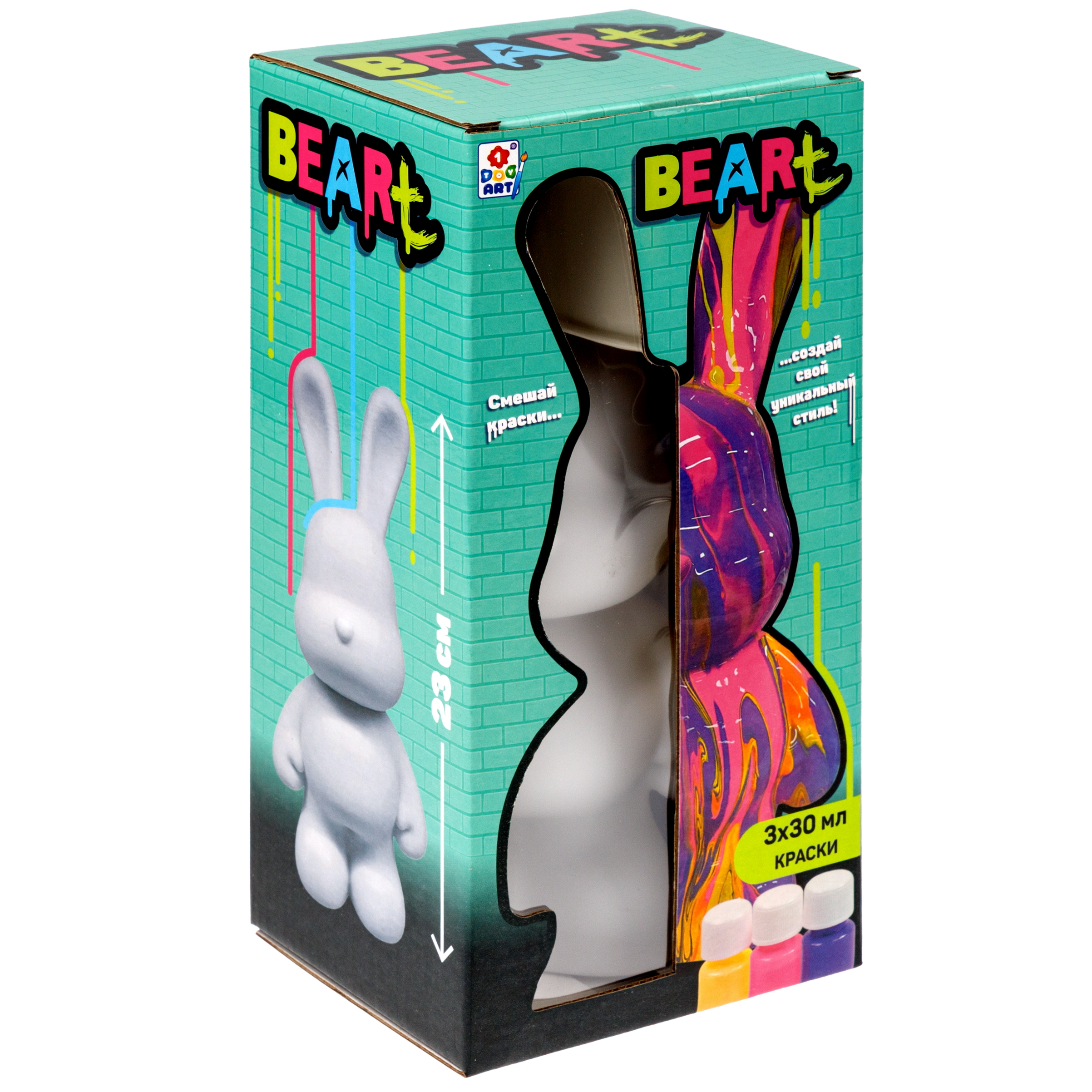 Набор для творчества 1TOY Краска Зайка 23 см роспись красками - фото 11