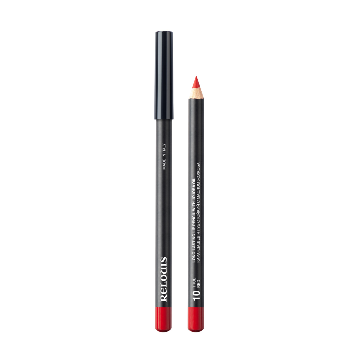 Карандаш для губ RELOUIS с маслом жожоба стойкий тон 10 true red - фото 1