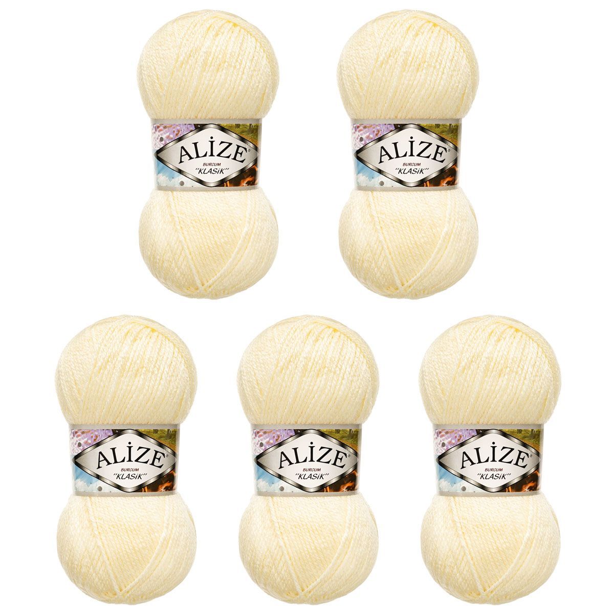 Пряжа Alize демисезонная универсальная акрил Burcum Klasik 100 гр 210 м 5 мотков 1 кремовый - фото 6