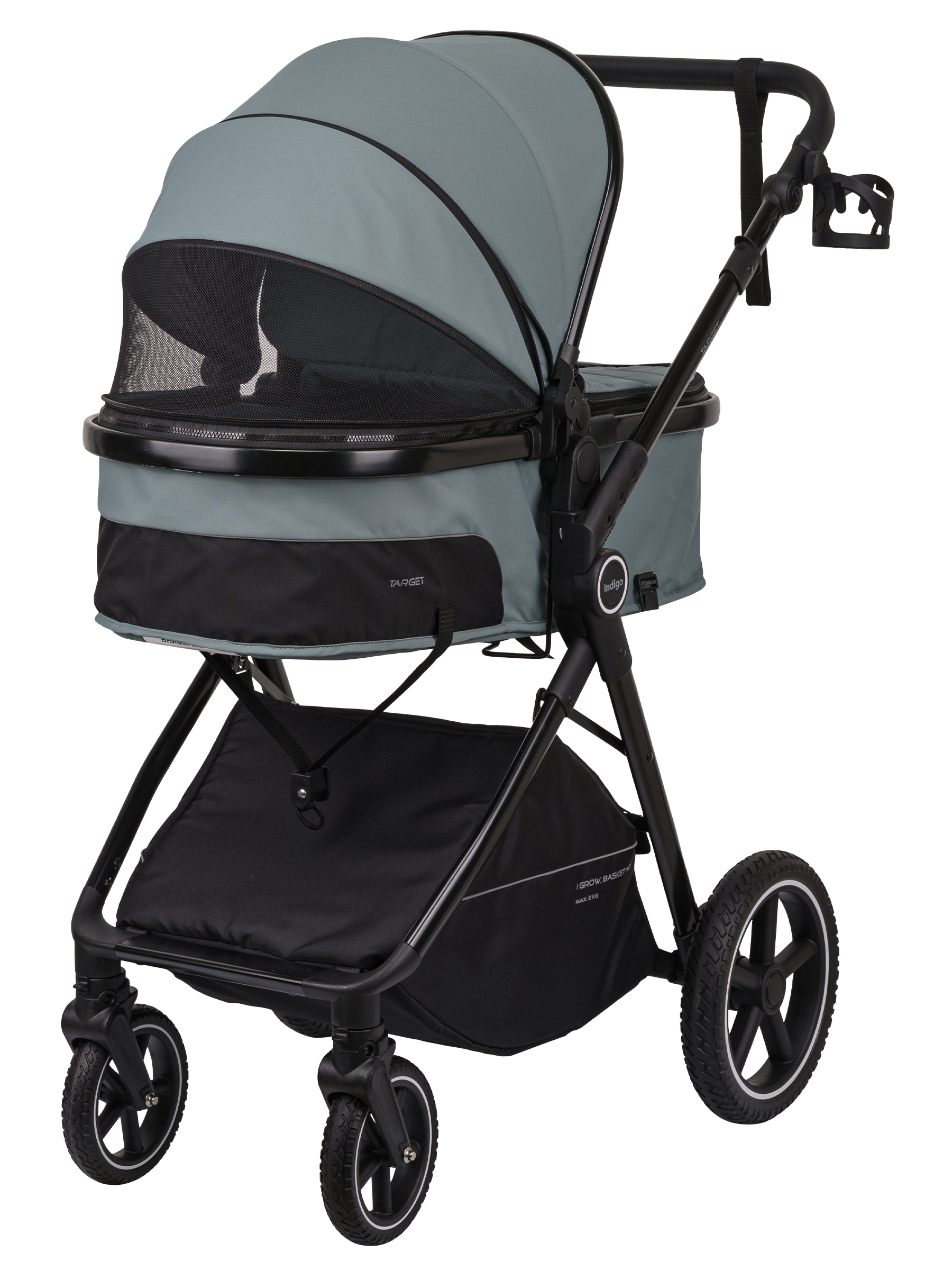 Коляска трансформер Indigo TARGET 3в1 зеленый - фото 19