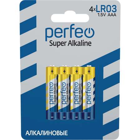 Батарейки Perfeo Super Alkaline щелочные ААА 4 штуки