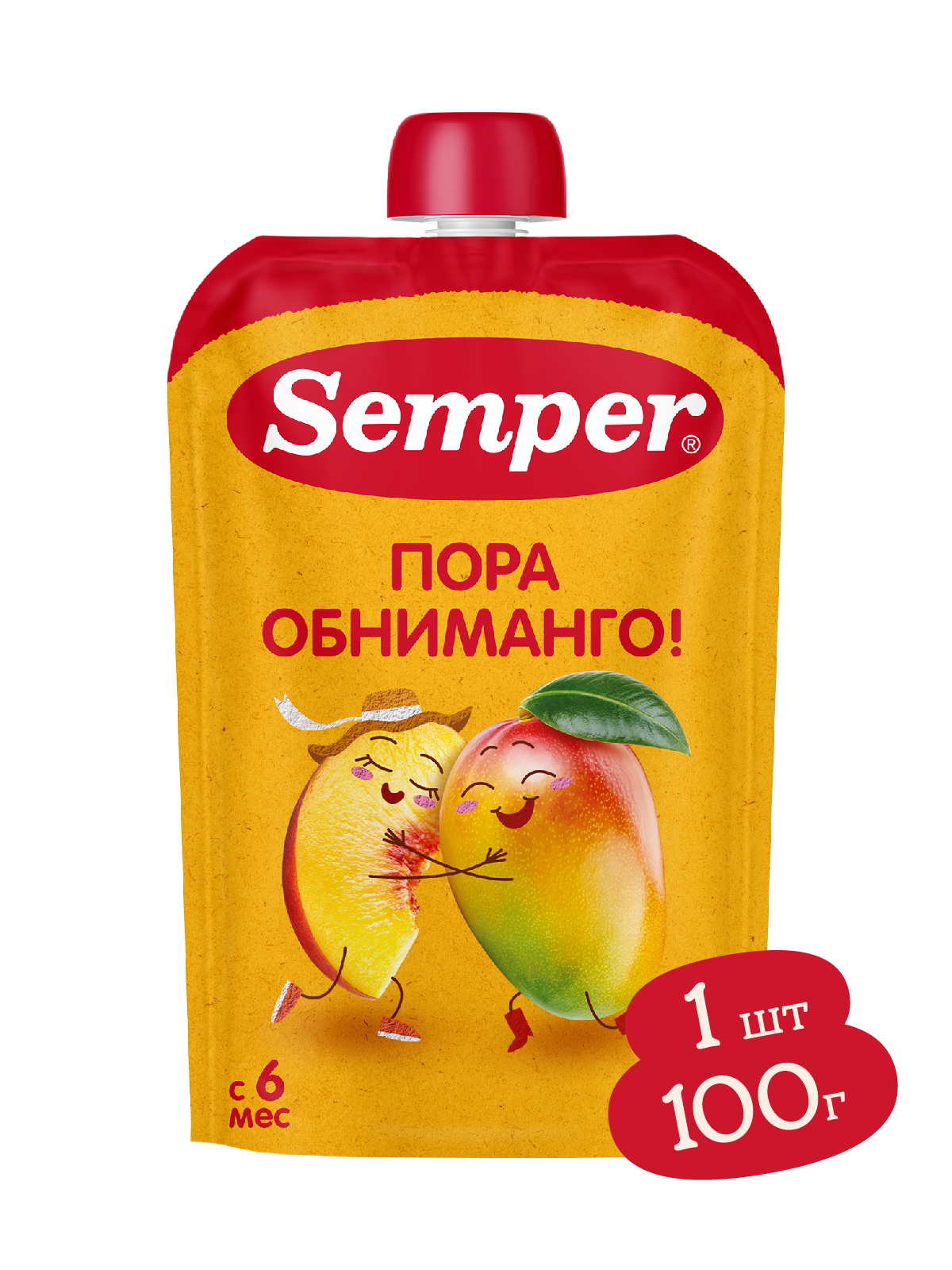 Пюре Semper Яблоко-манго-персик с 6 мес 100 г - фото 2