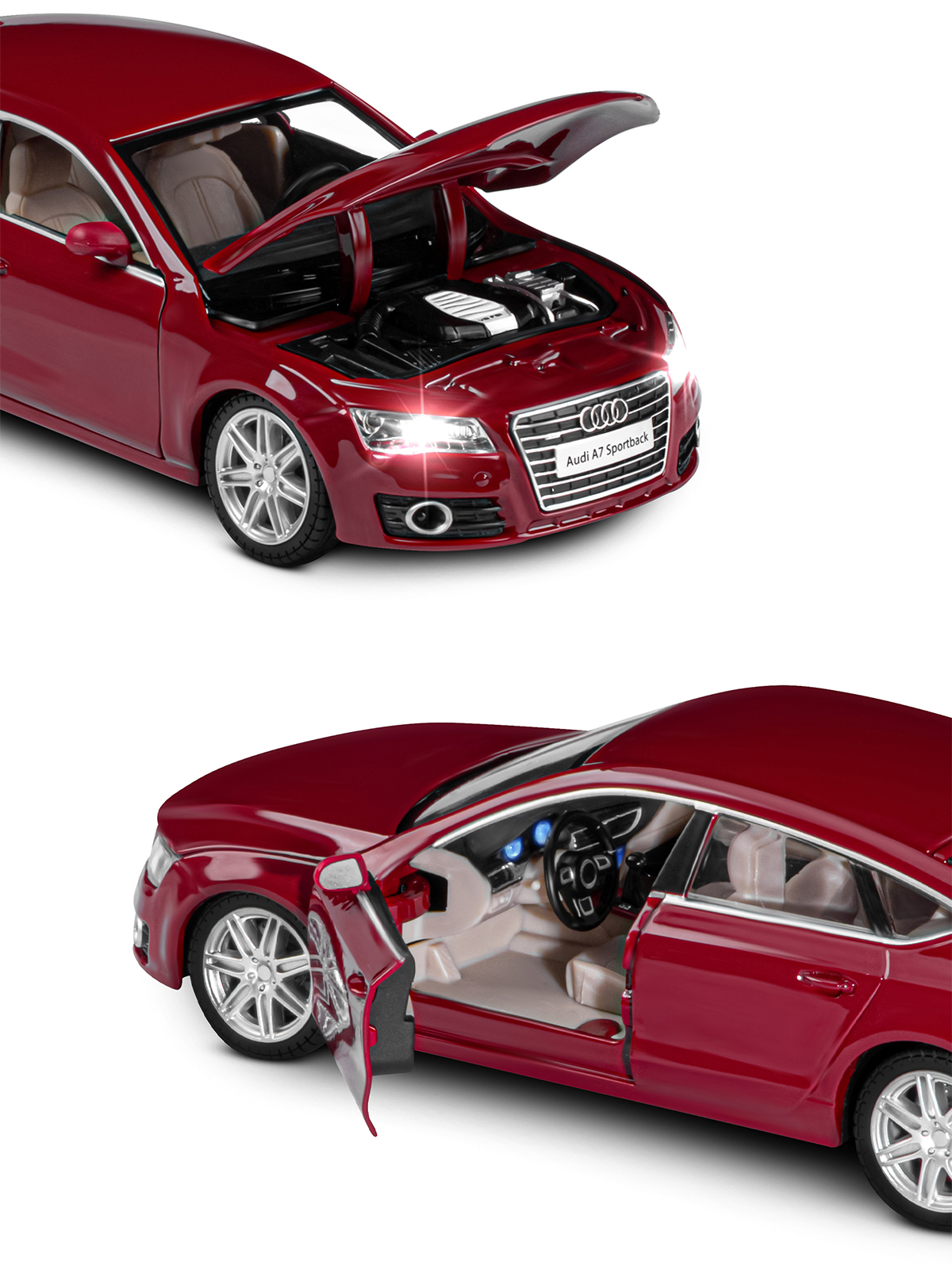 Автомобиль АВТОпанорама Audi A7 1:24 JB1251148 - фото 13