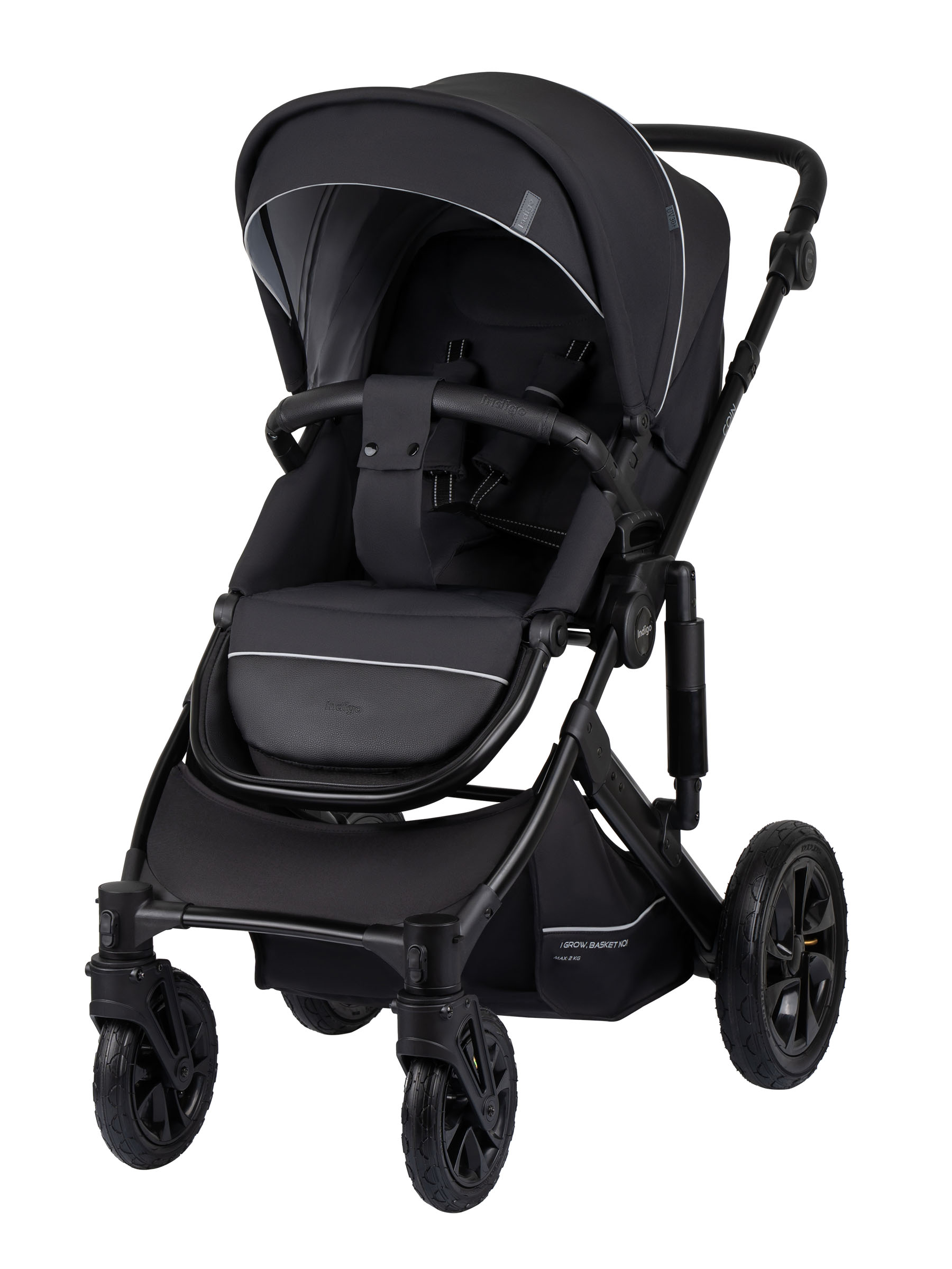 Коляска 3в1 Indigo Coin черный - фото 3