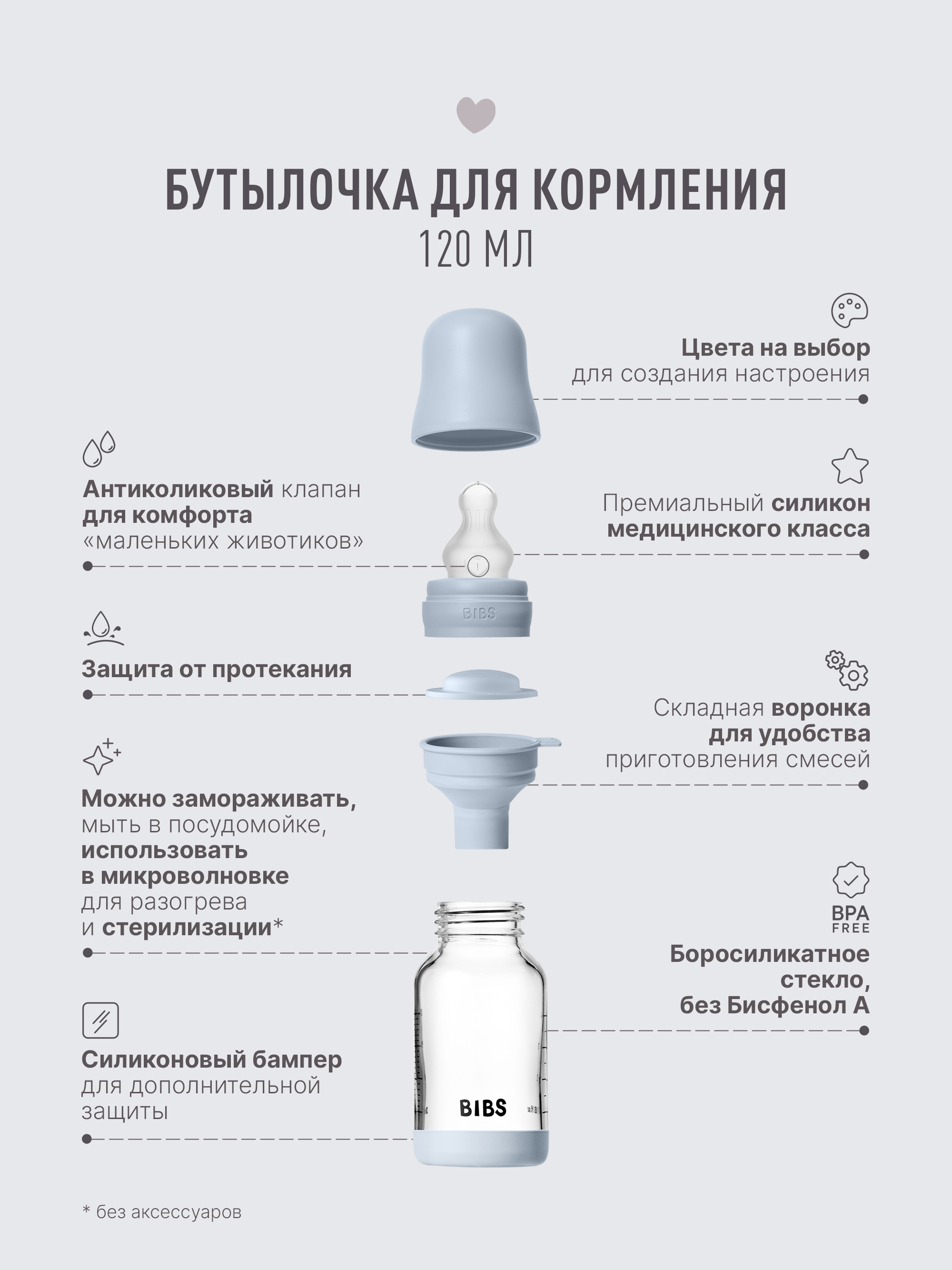 Бутылочка BIBS 120 мл - фото 2