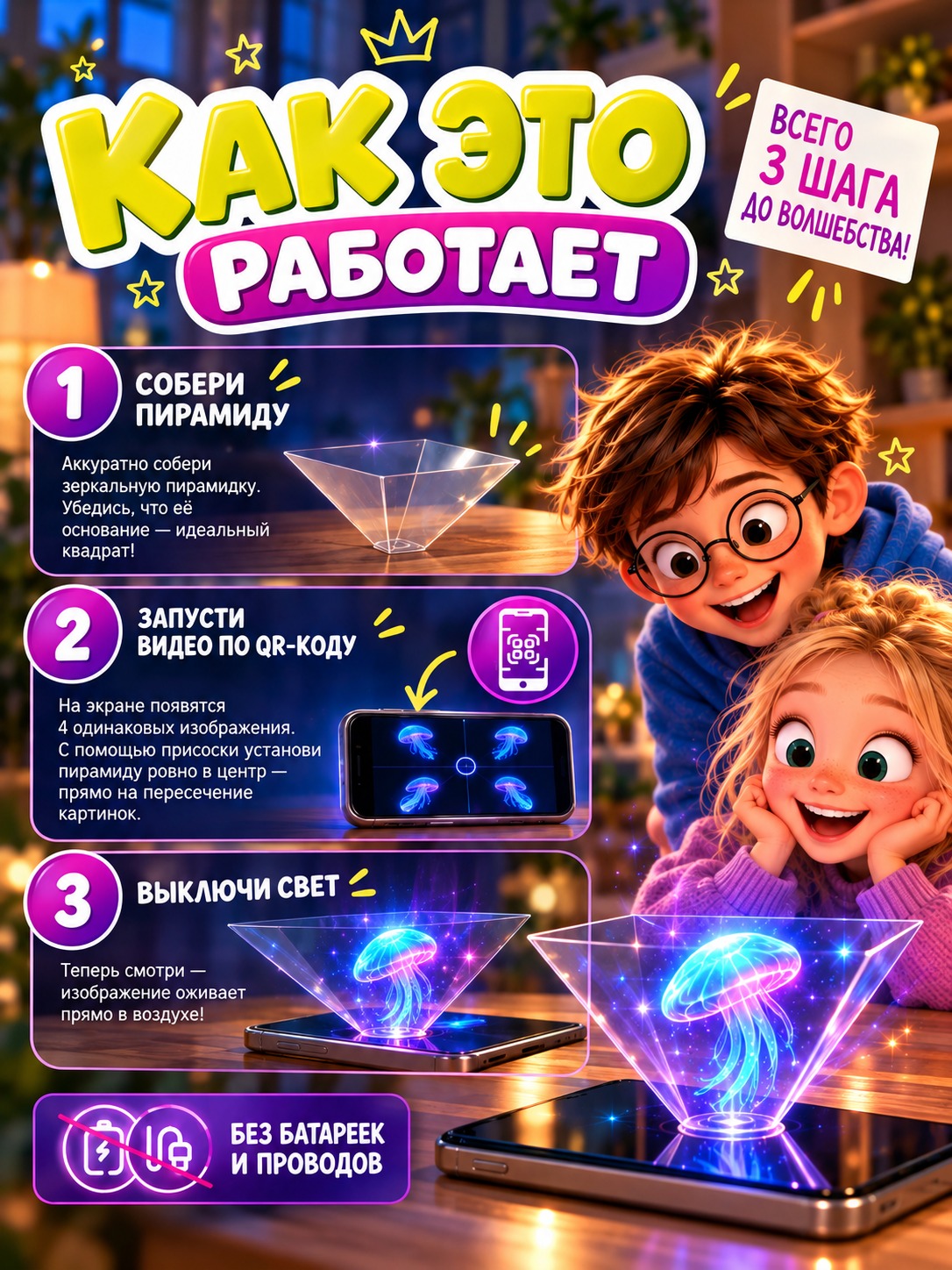 Набор для опытов Наукасити Голограмма 3D - фото 2