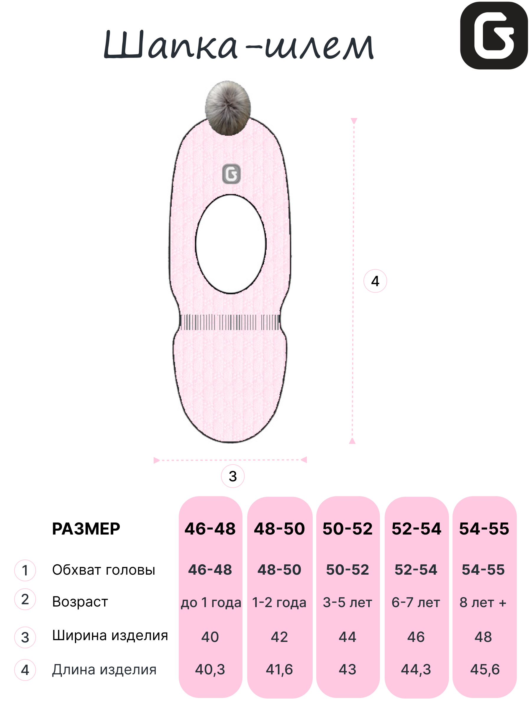 Шапка GUSTI GW25AC1229G-PINK - фото 5