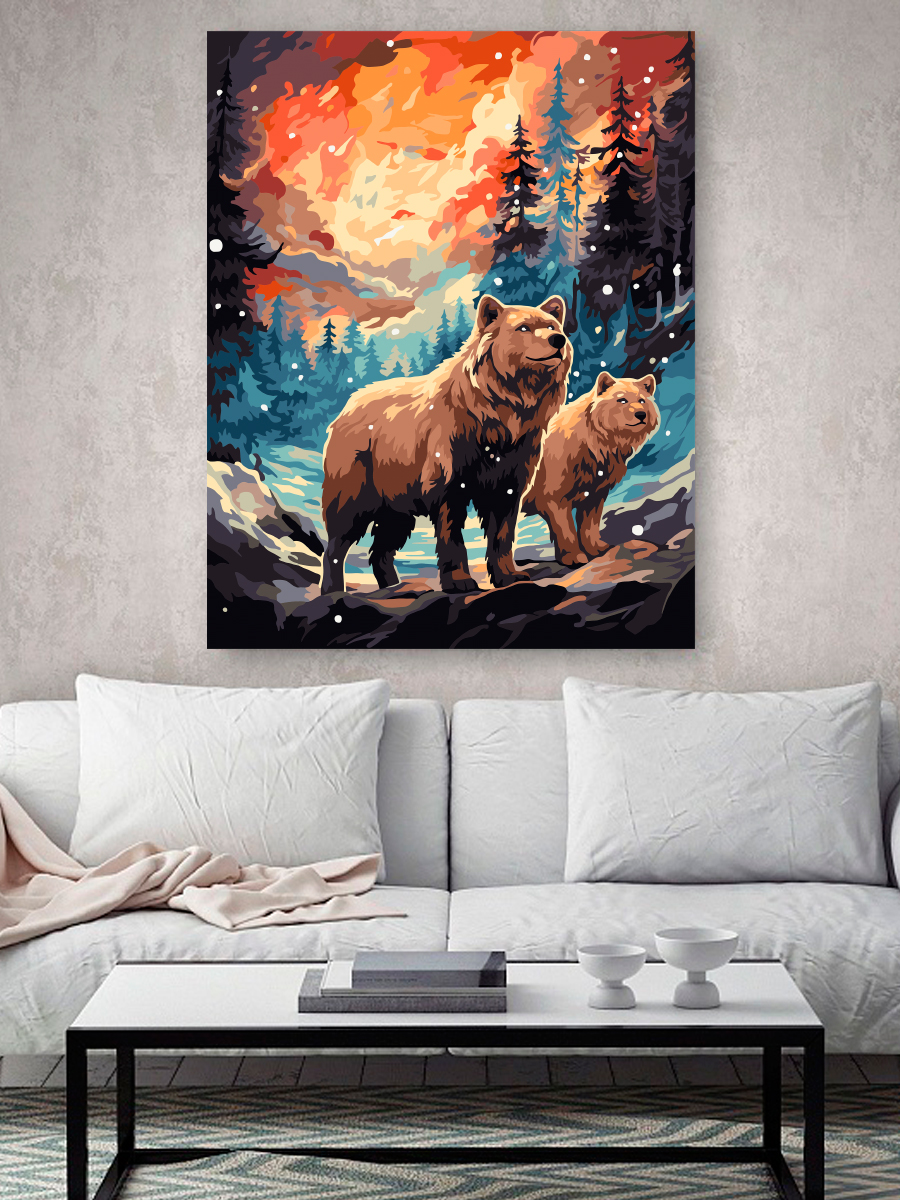 Картина по номерам Hobby Paint Медведи на закате в ассортименте - фото 3