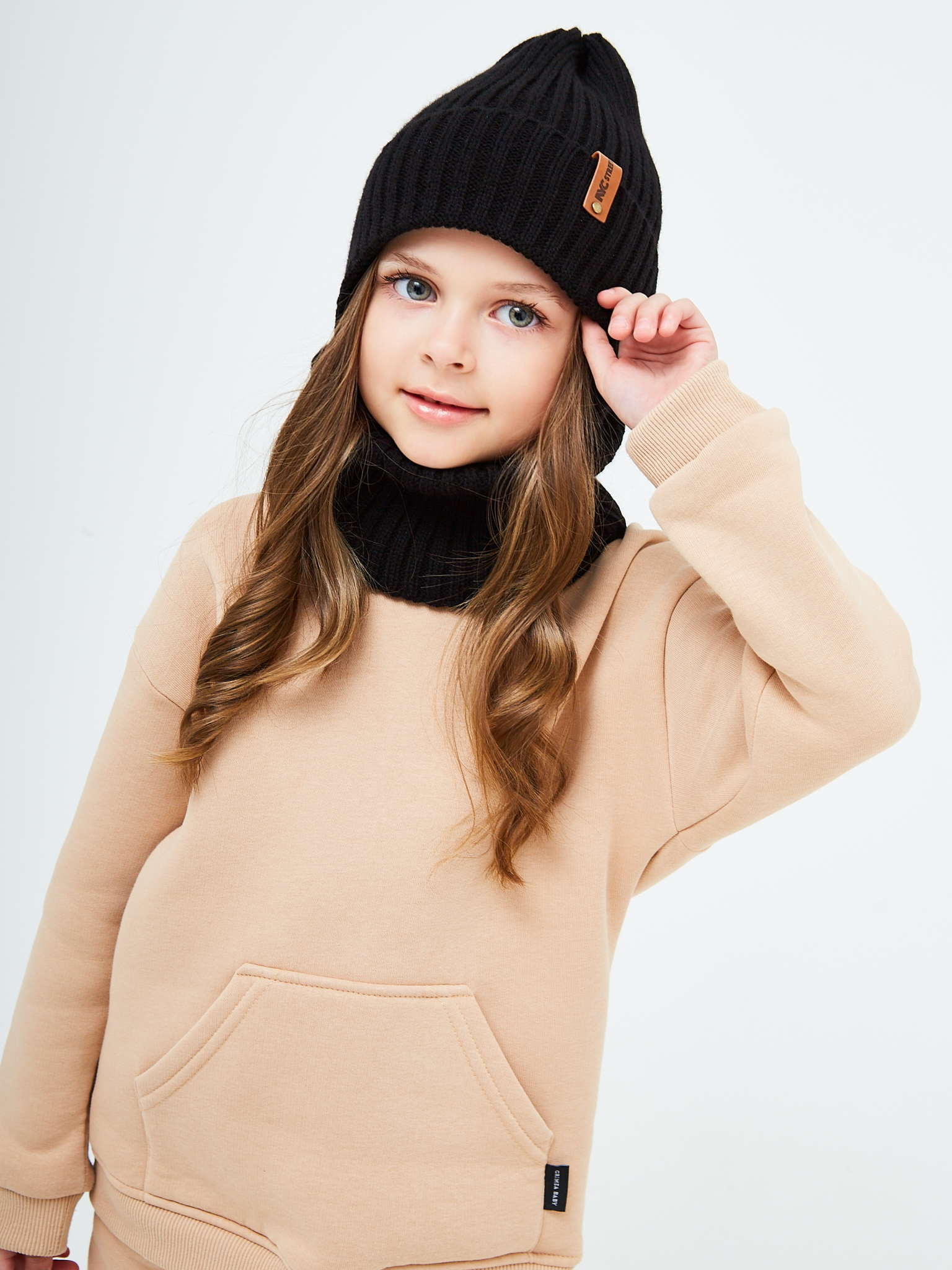Шапка и снуд NYCkids NYC-H-56-zaviazki-blackG - фото 10