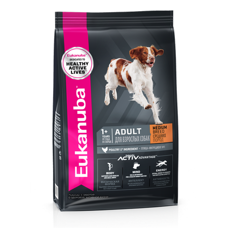 Корм Eukanuba Dog 15кг для взрослых собак средних пород сухой