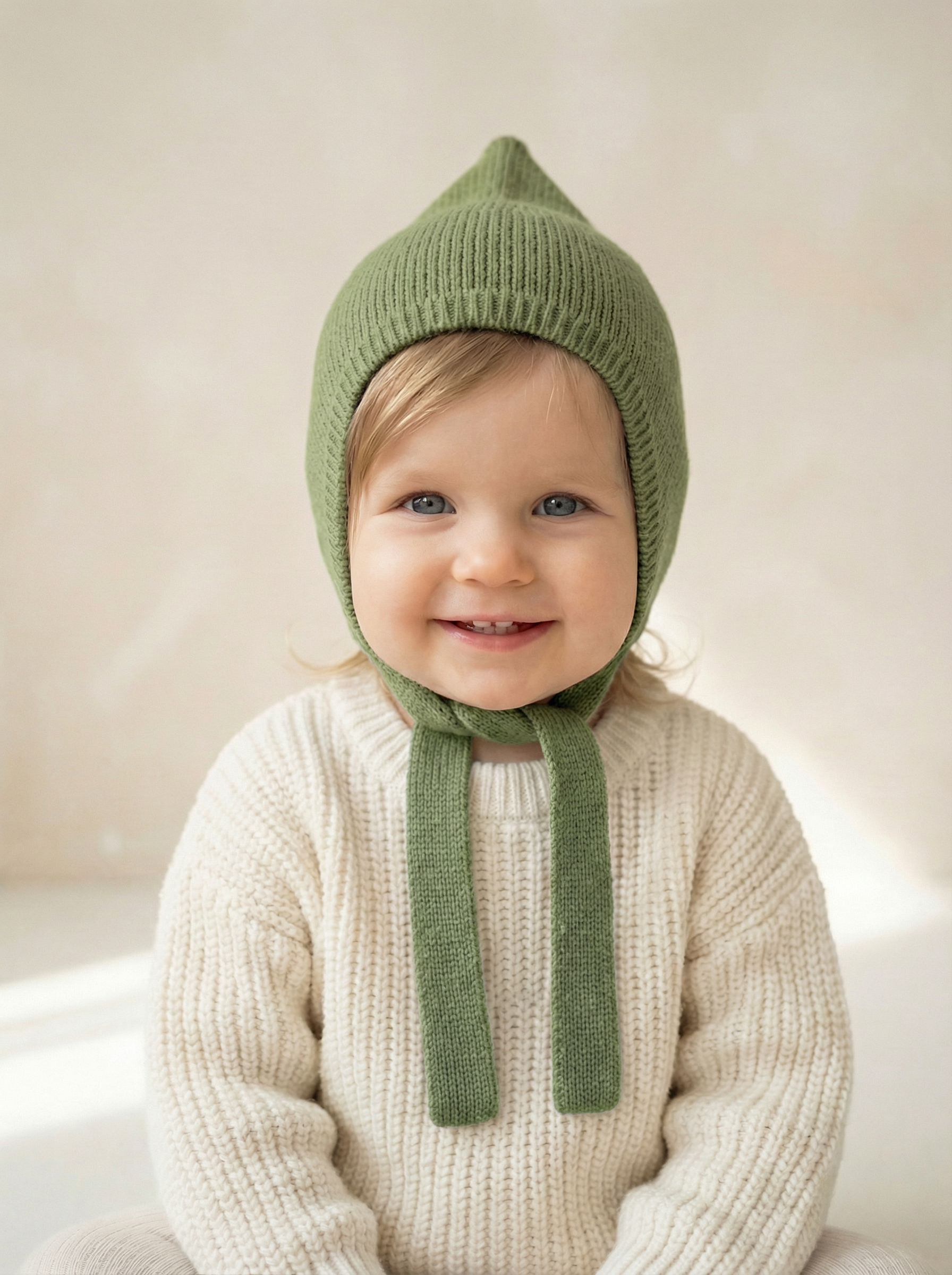 Шапка-чепчик BRIOLLINI Чепчик детский Shell, цвет зеленое яблоко, размер 50-56 - фото 2