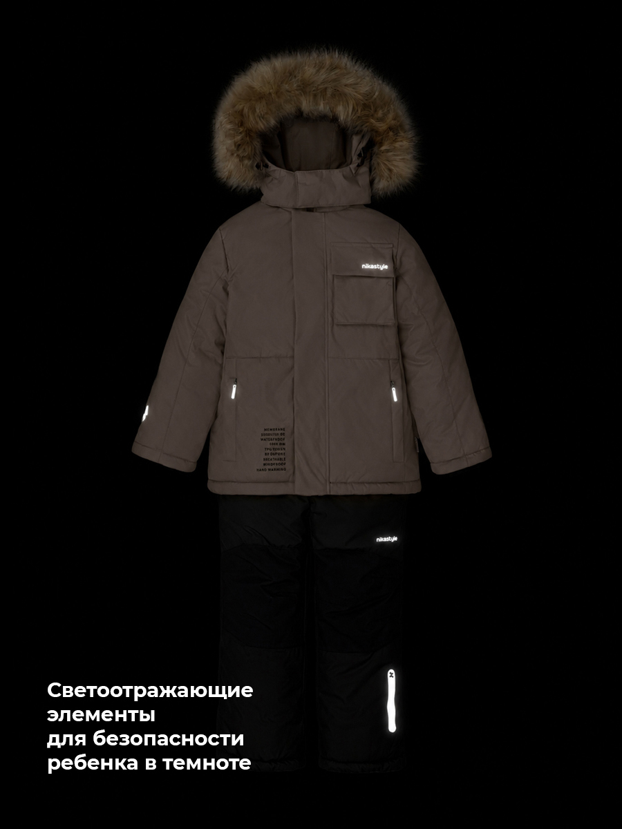 Костюм NIKASTYLE п7з10526 серый песок/черный - фото 12