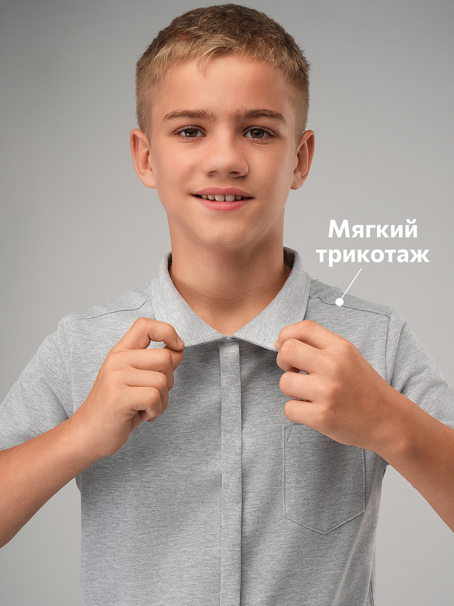 Футболка-поло HappyFox HF55152серыймеланж - фото 4