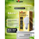 Светодиодная лампочка Navigator солнечного света безопасная для зрения Е27 4000К 9Вт