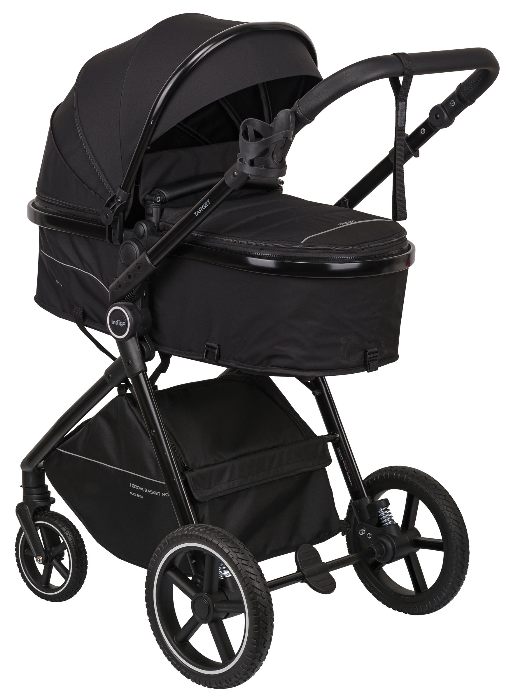 Коляска трансформер Indigo TARGET 3в1 черный - фото 16