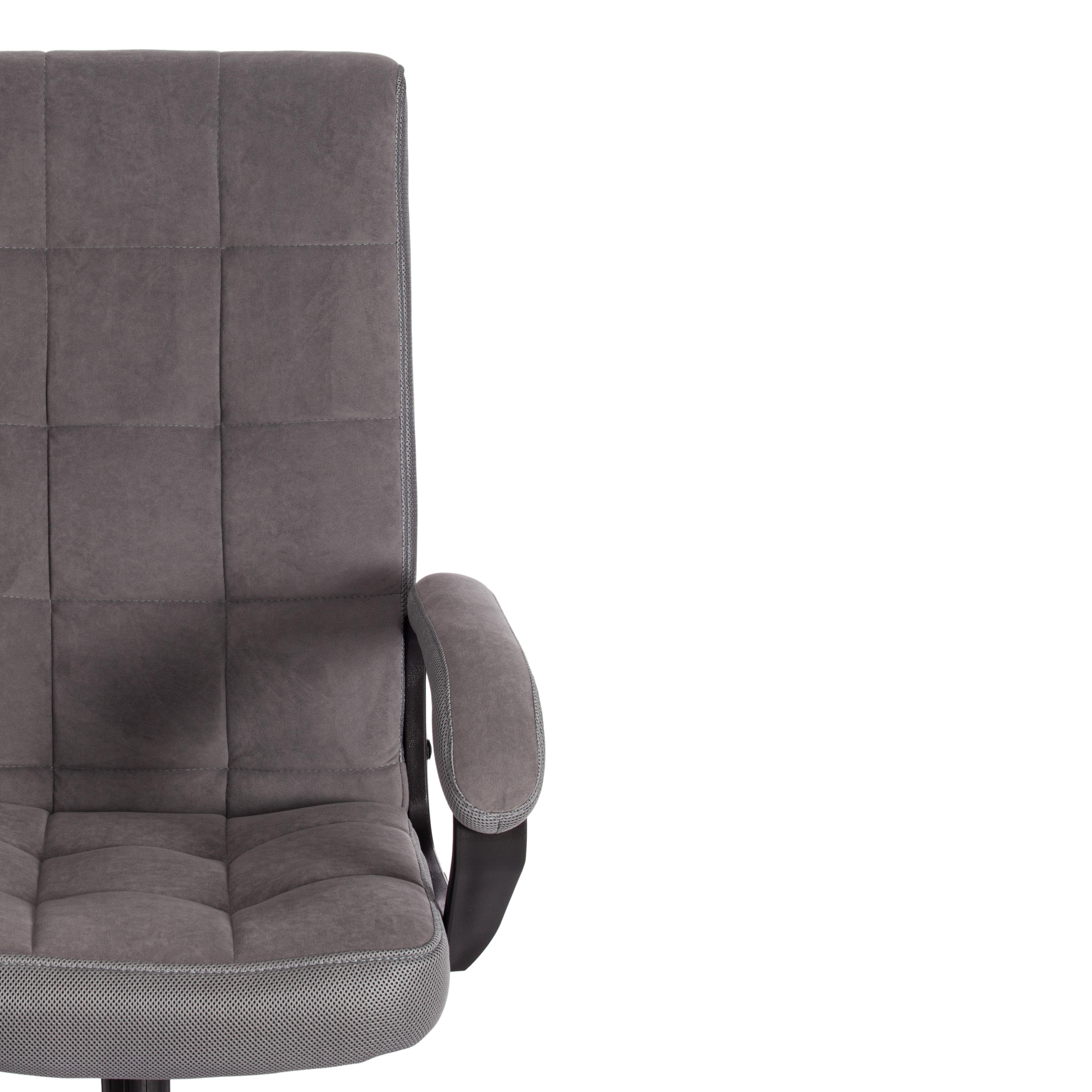 Компьютерное кресло TETCHAIR флок ткань серый - фото 15