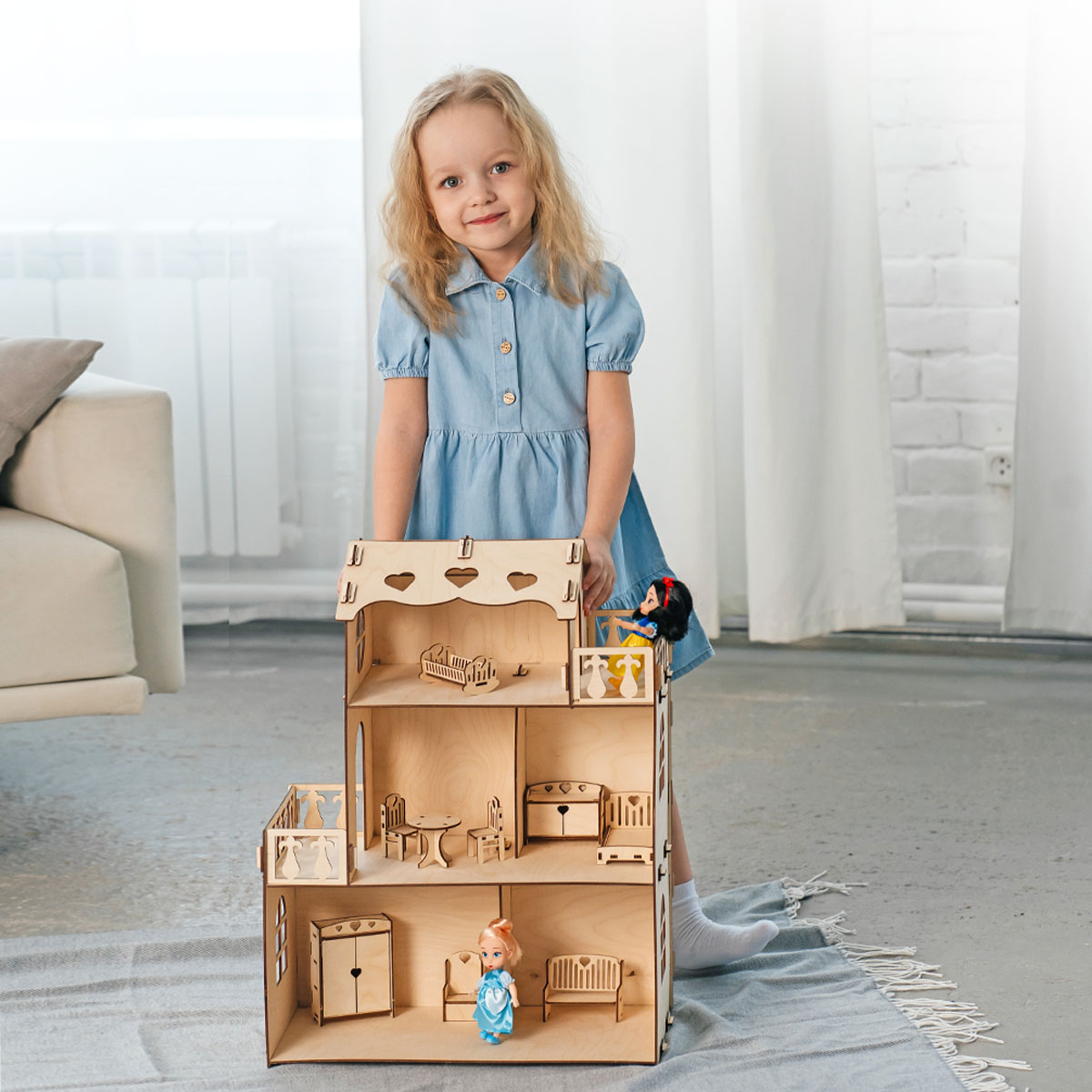Домик для кукол Pema kids с мебелью СофияМини+Мебель - фото 4