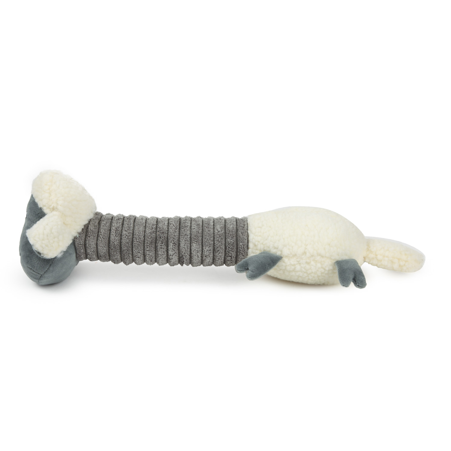 Игрушка для собак Barbaks Овечка-длинношей хрустит шуршит гудит 41*15.5см Серая - фото 6