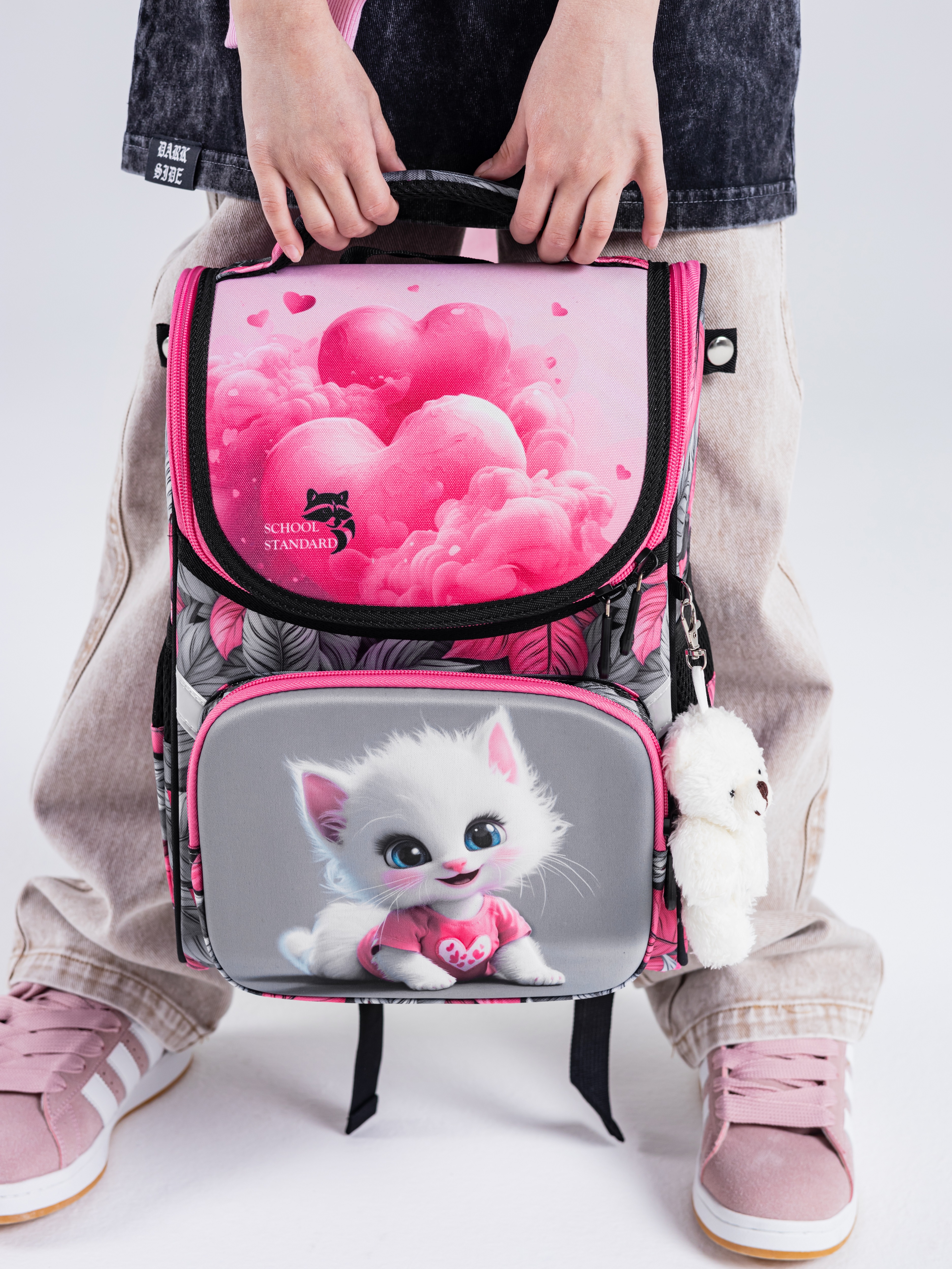 Ранец School Standard для девочки школы 4 в 1+ мишка - фото 3