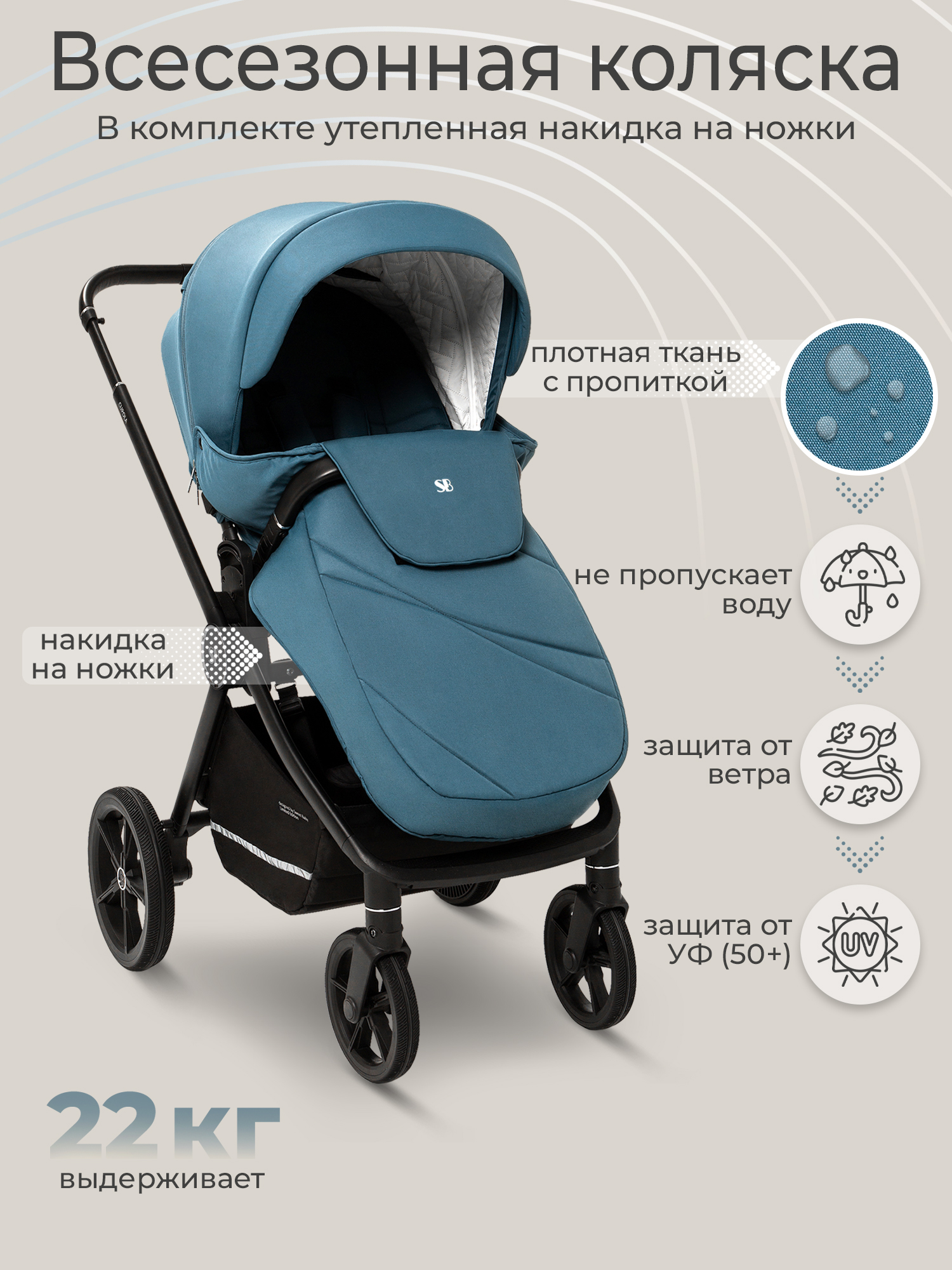 Коляска 2в1 Sweet Baby Cupola Ocean Green зеленый - фото 8