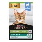 Корм сухой для кошек PRO PLAN RENAL PLUS 3 кг с кроликом для стерилизованных