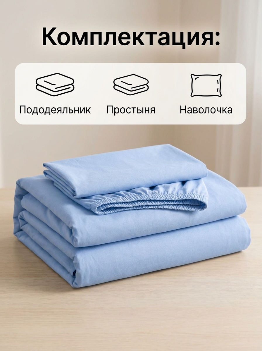 Комплект постельного белья Укрой Уютом Натяжная простынь детский 3 предм. - фото 3