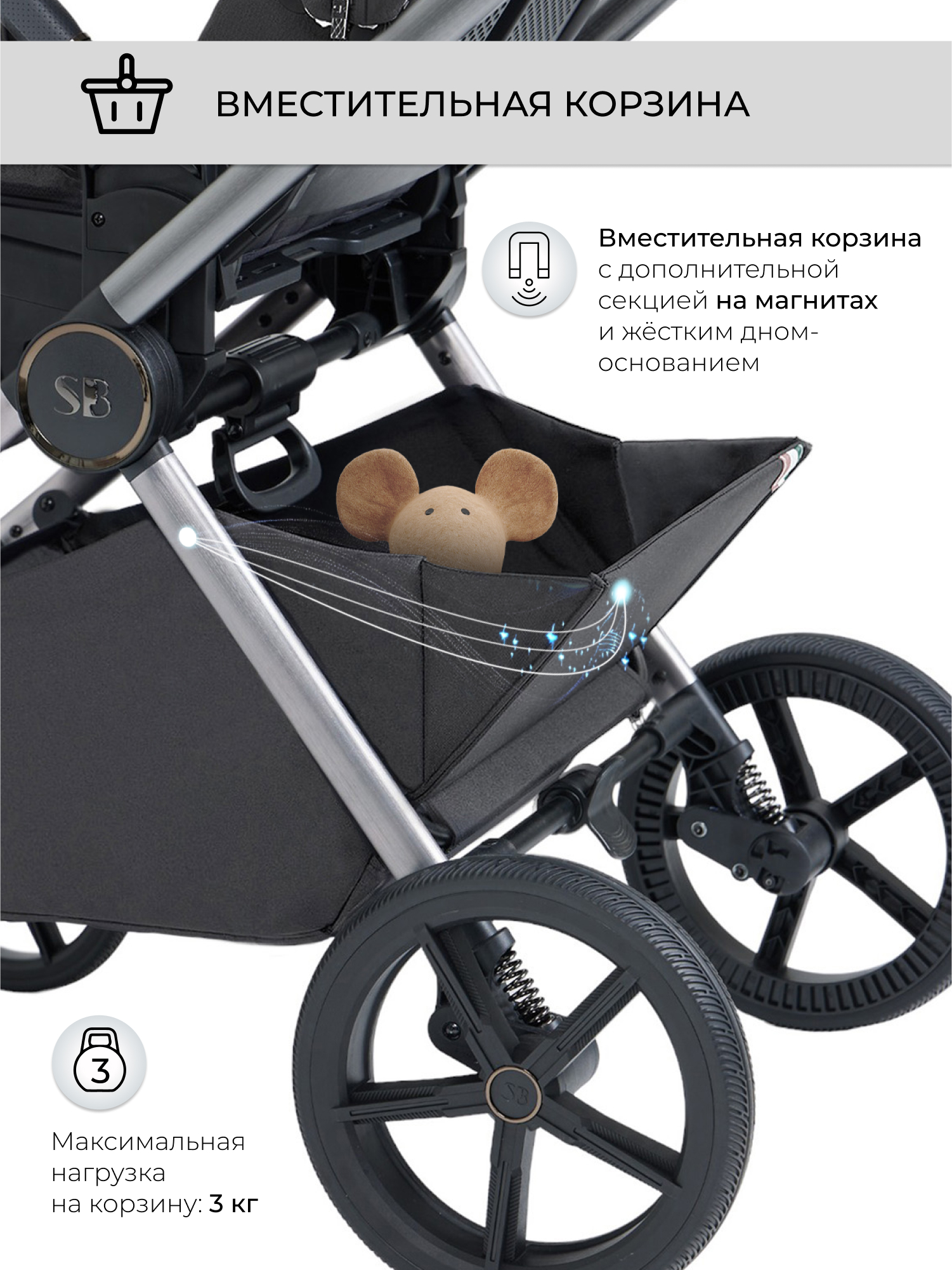 Коляска 2в1 Sweet Baby Elegante BRD Black черный - фото 15