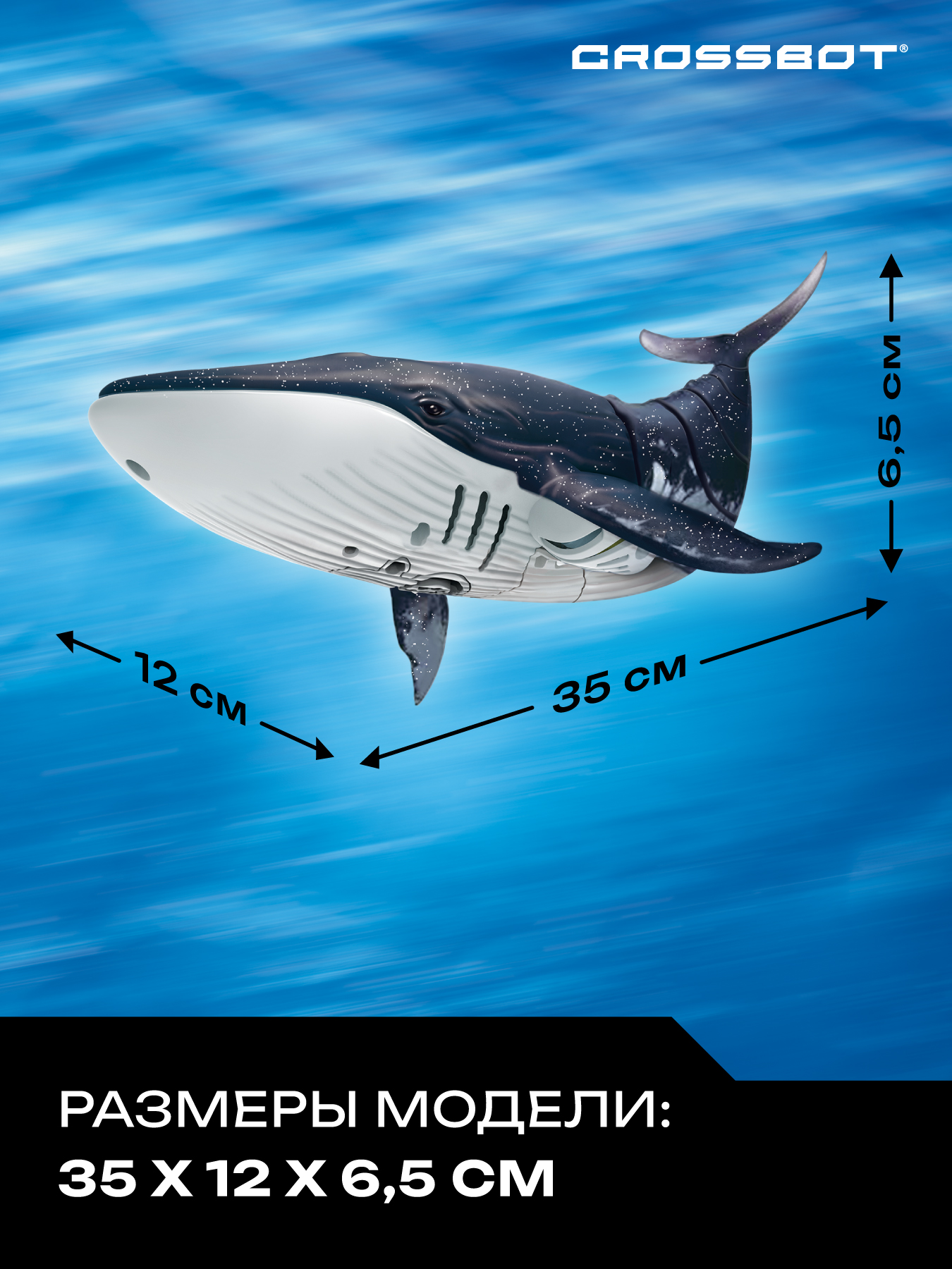 Кит р/у, плавает в воде, реалистично двигается, пускает фонтан, аккум. - фото 5