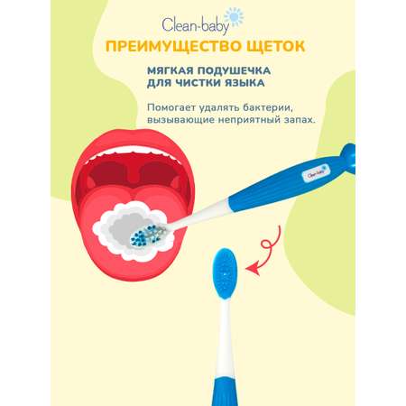 Зубная щетка классическая Clean-baby от 3 лет 2 шт.