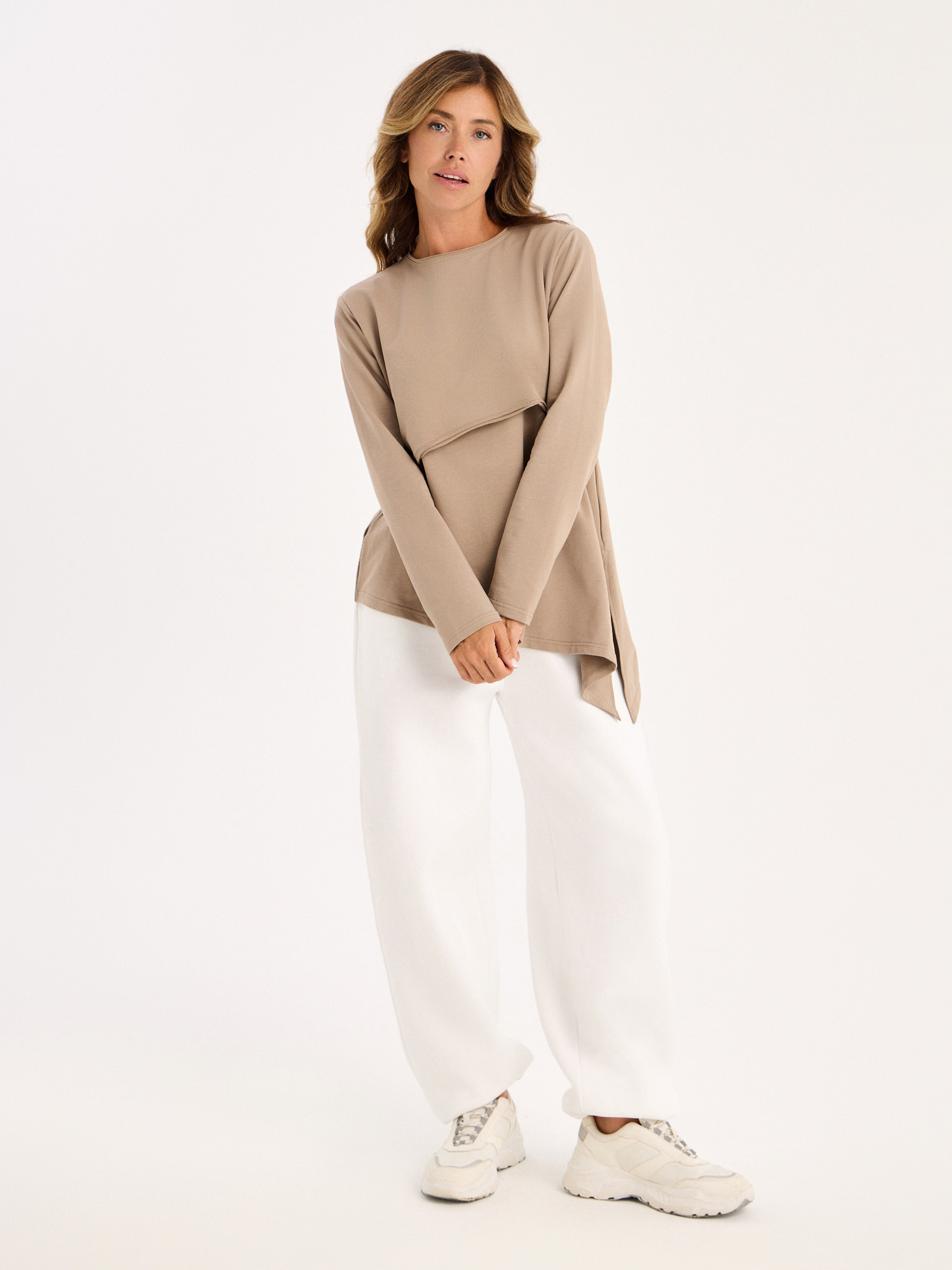 Лонгслив для беременных и кормящих Proud Mom ЛОГР-0500-беж - фото 5