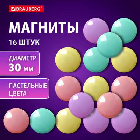 Магнит Brauberg Цветные 16 шт.